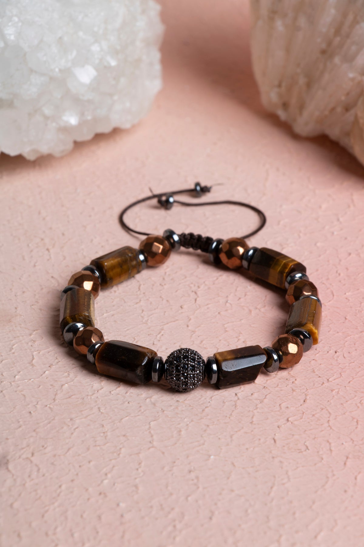 Laboratory Certified Tiger’s Eye & Hematite Natural Stone Bracelet