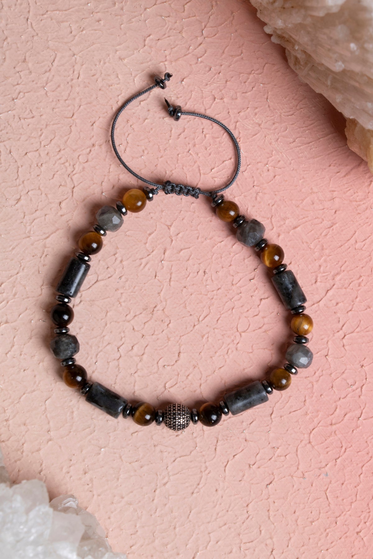 Laboratory Certified Tiger’s Eye & Labradorite Natural Stone Bracelet
