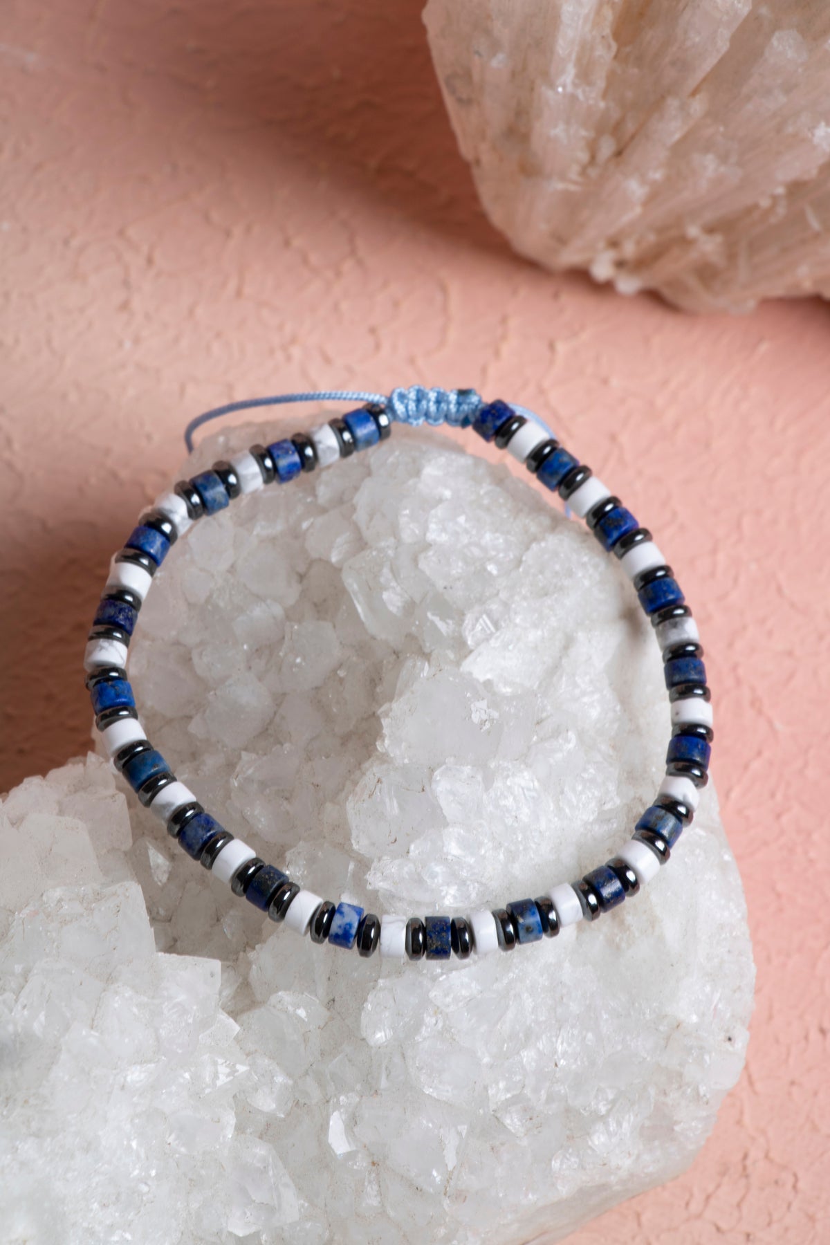 Laboratory Certified Howlite & Lapis Lazuli Natural Stone Bracelet