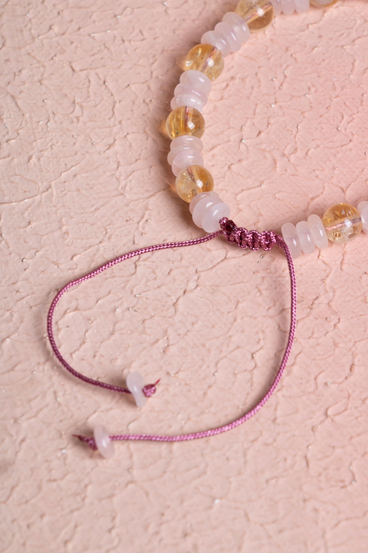 Laboratory Certified Citrine & Rose Quartz Natural Stone Bracelet