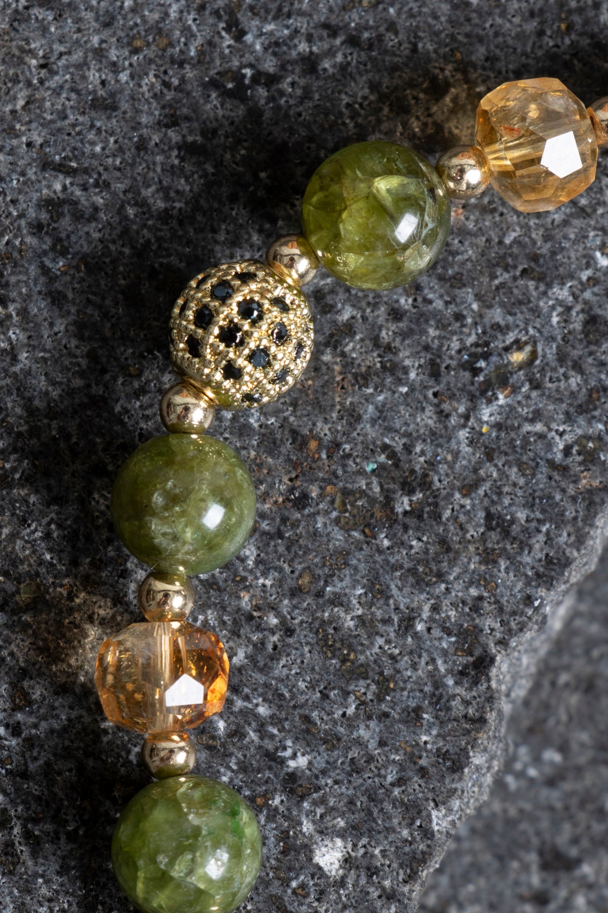 Laboratory Certified Citrine, Peridot (Zebercet) & Hematite Natural Stone Bracelet