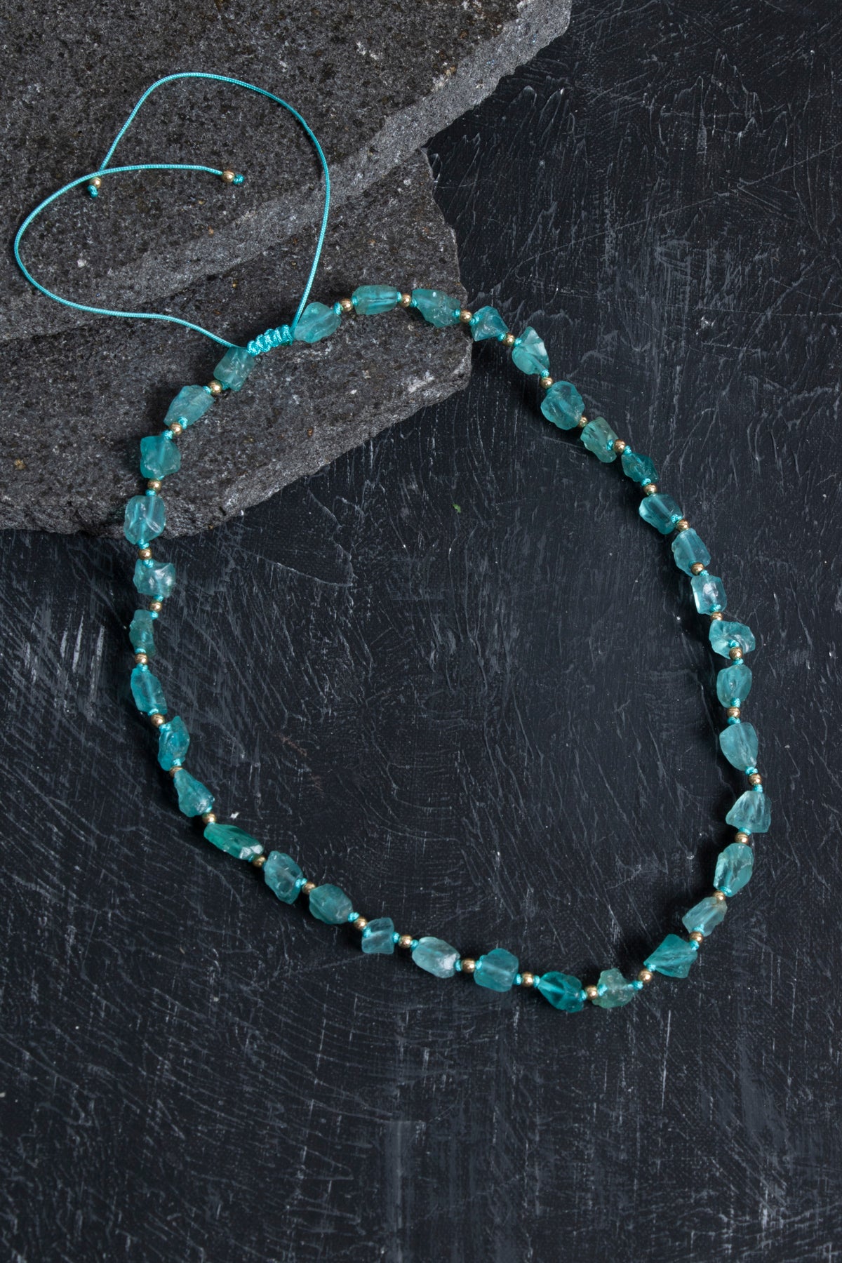 Laboratory Certified Hematite & Apatite Natural Stone Necklace