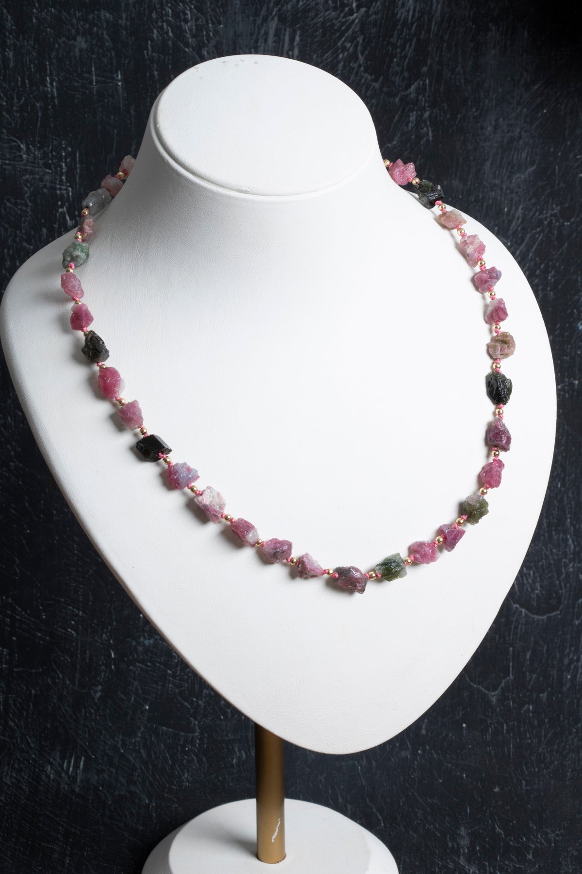 Laboratory Certified Tourmaline & Hematite Natural Stone Necklace