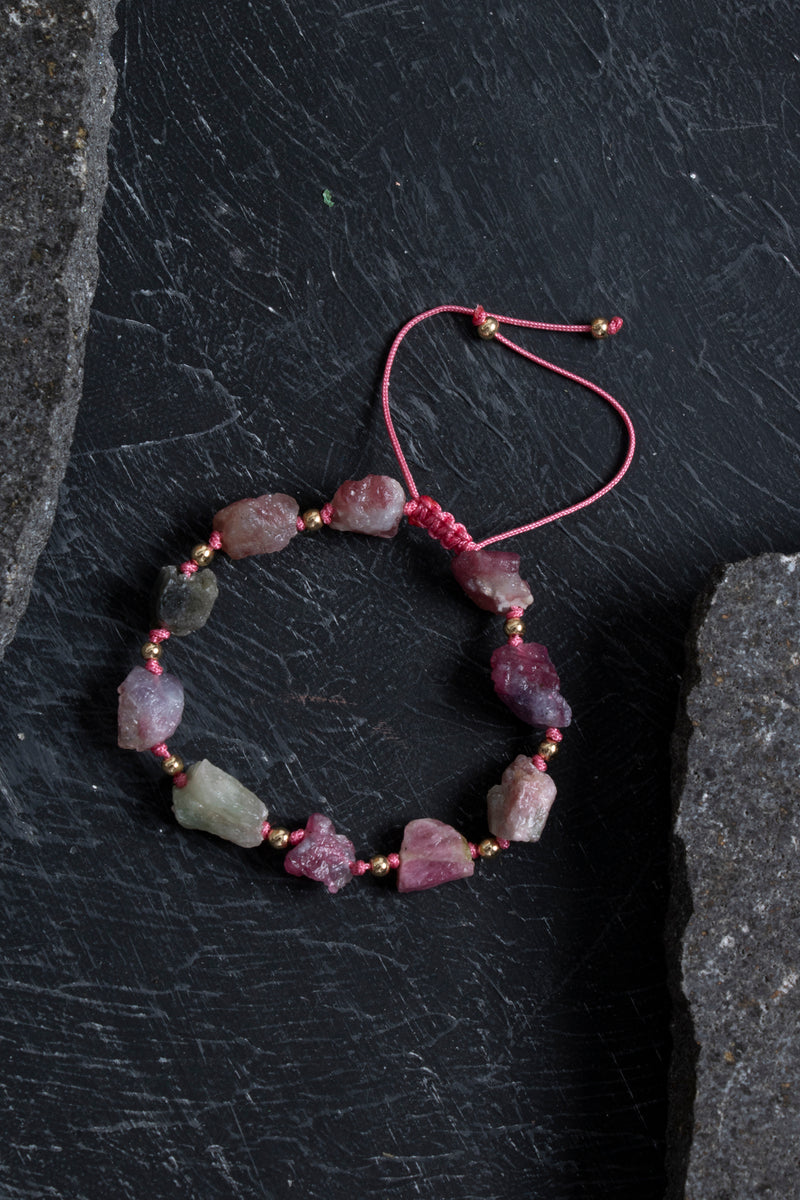 Laboratory Certified Tourmaline & Hematite Natural Stone Bracelet