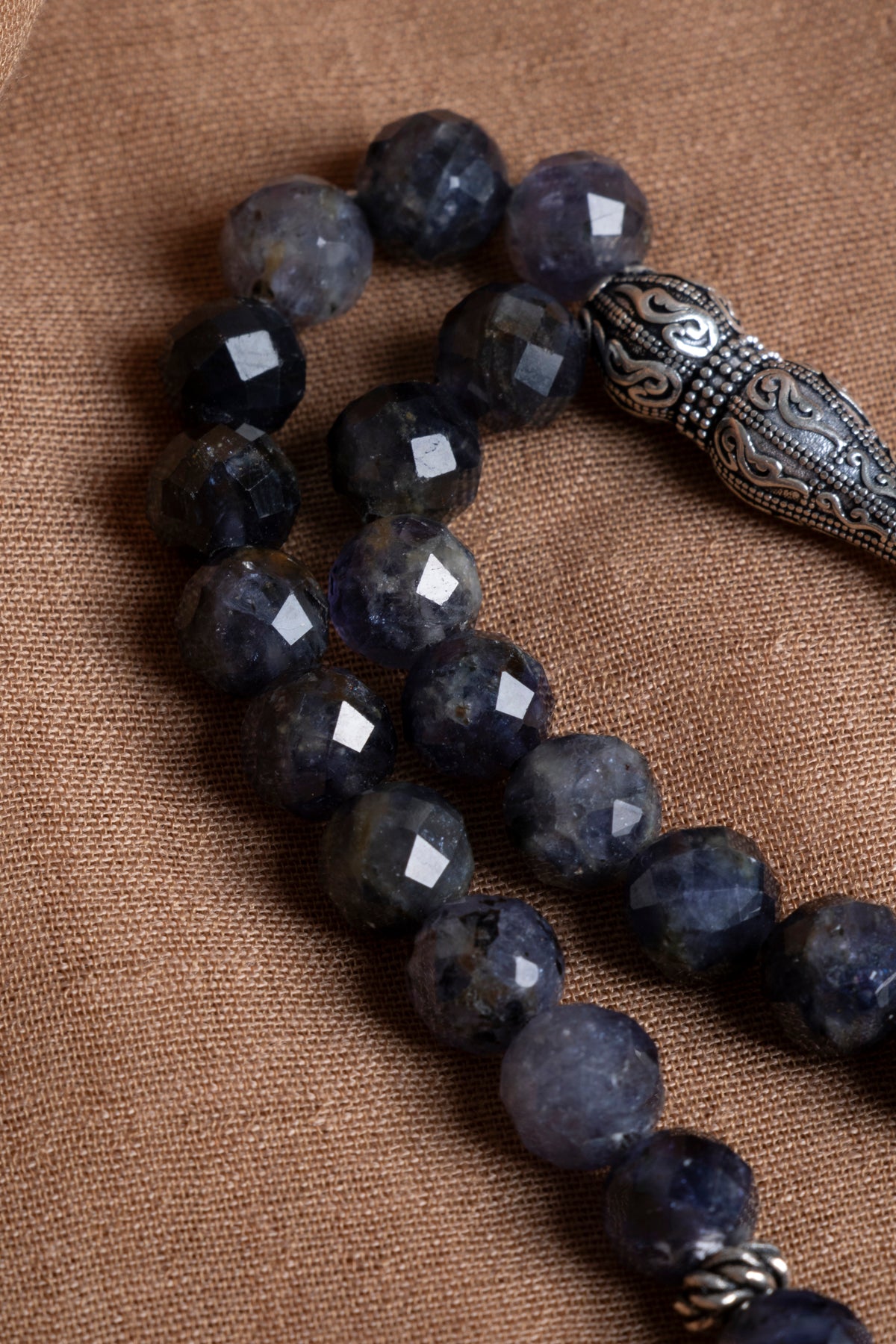 Laboratory Certified Dumortierite Natural Stone Prayer Beads 33 Beads – 8 mm