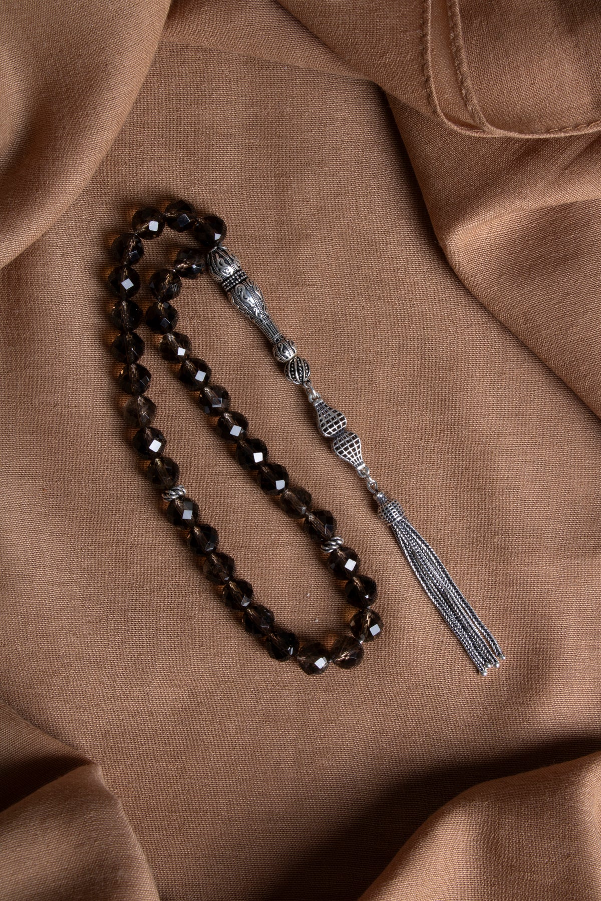 Laboratory Certified Smoky Quartz Natural Stone Prayer Beads 33 Beads – 8 mm