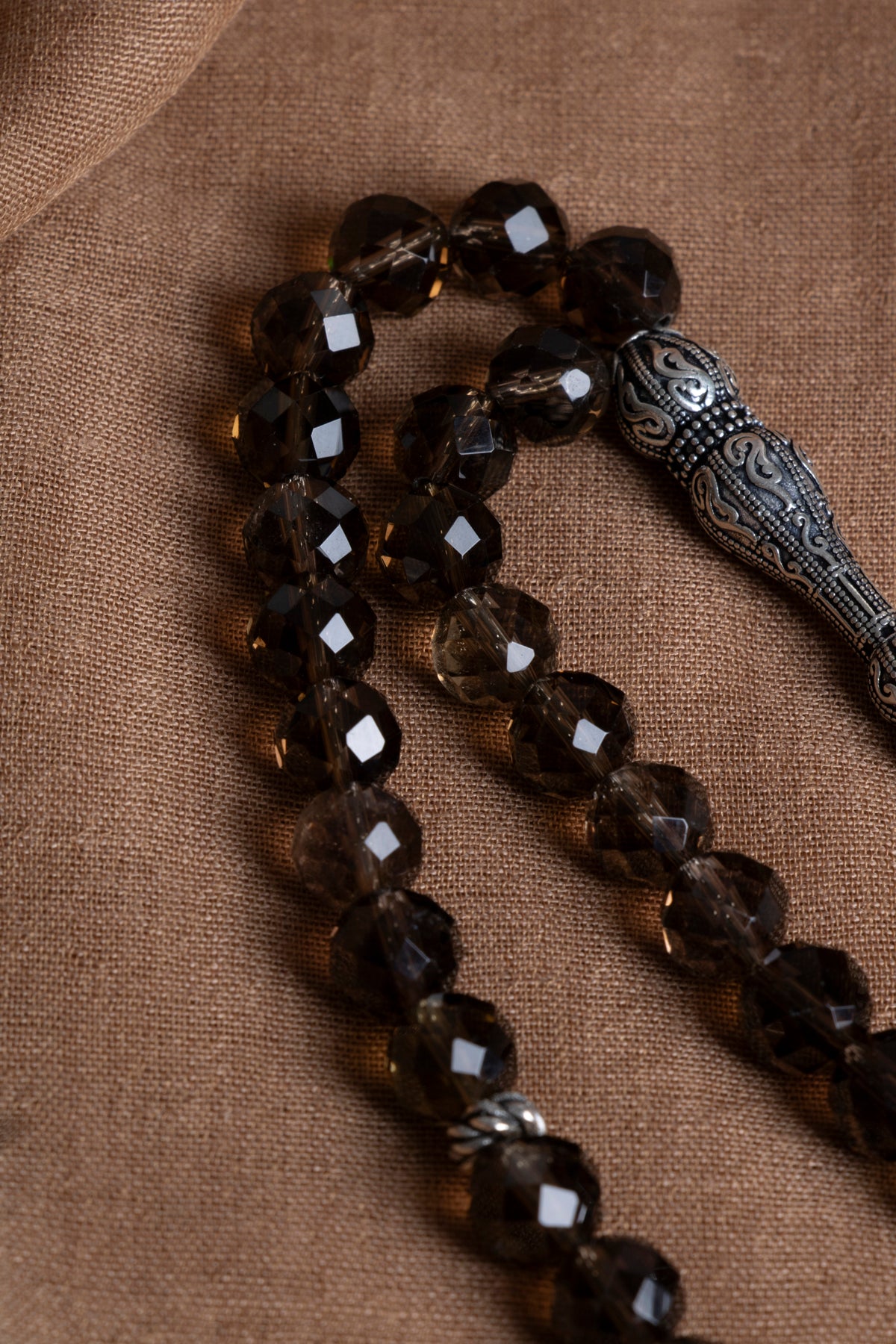 Laboratory Certified Smoky Quartz Natural Stone Prayer Beads 33 Beads – 8 mm