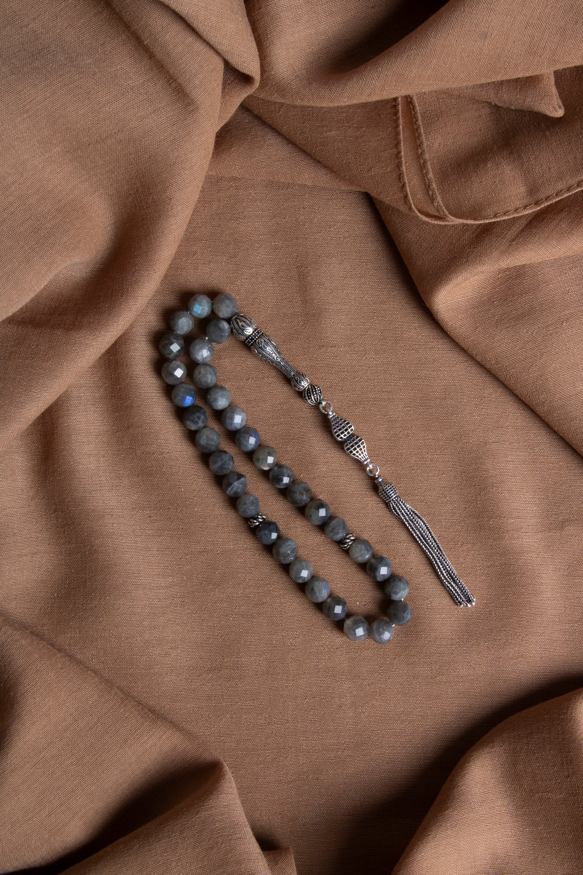 Laboratory Certified Labradorite Natural Stone Prayer Beads 33 Beads – 8 mm