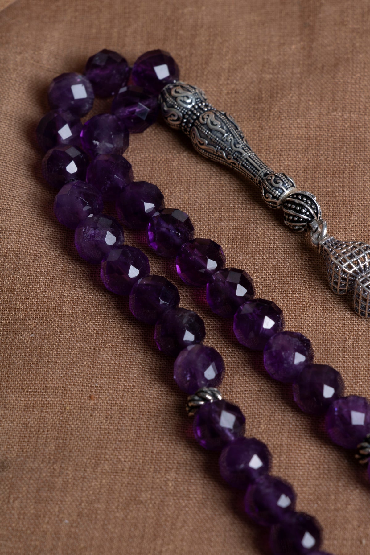 Laboratory Certified Amethyst Natural Stone Prayer Beads 33 Beads – 8 mm