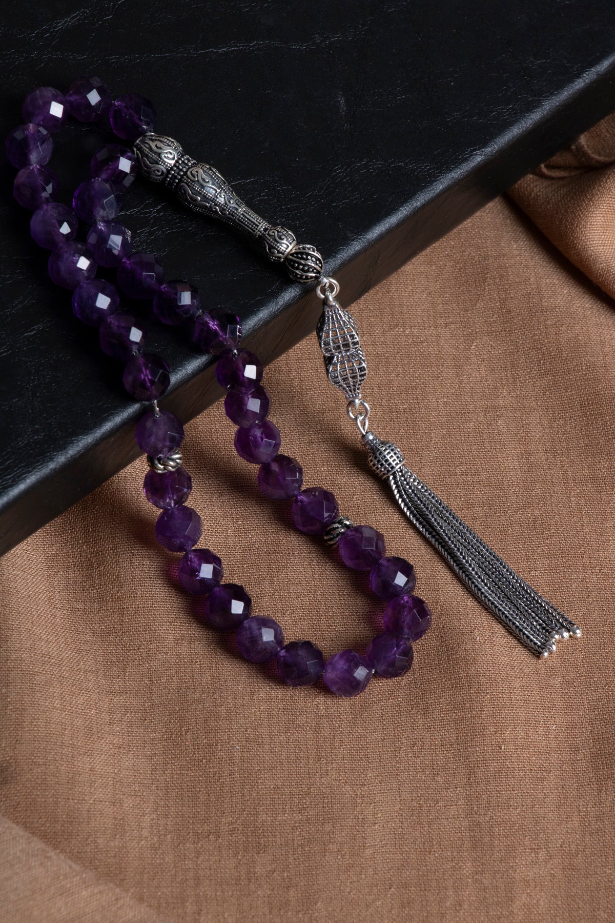 Laboratory Certified Amethyst Natural Stone Prayer Beads 33 Beads – 8 mm