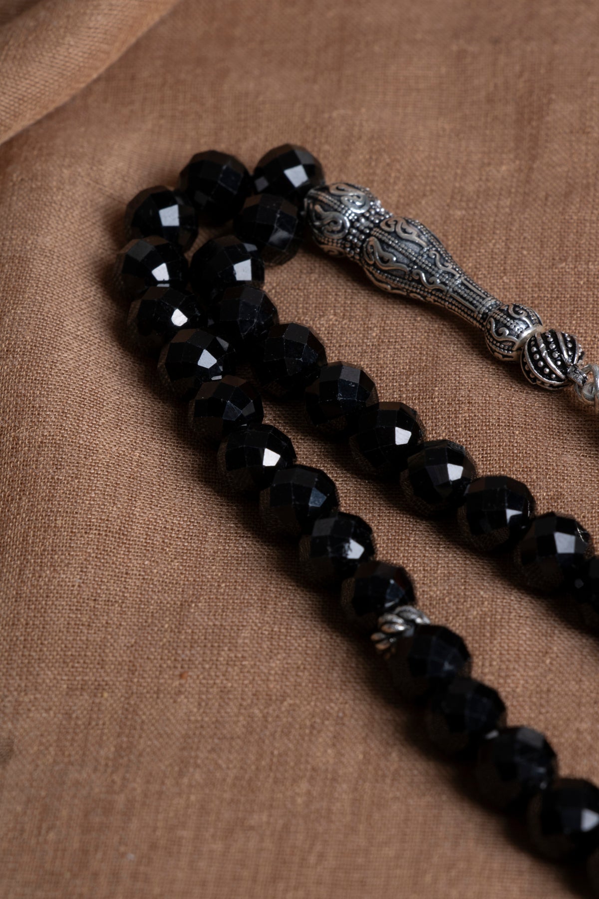 Laboratory Certified Obsidian Natural Stone Prayer Beads 33 Beads – 8 mm