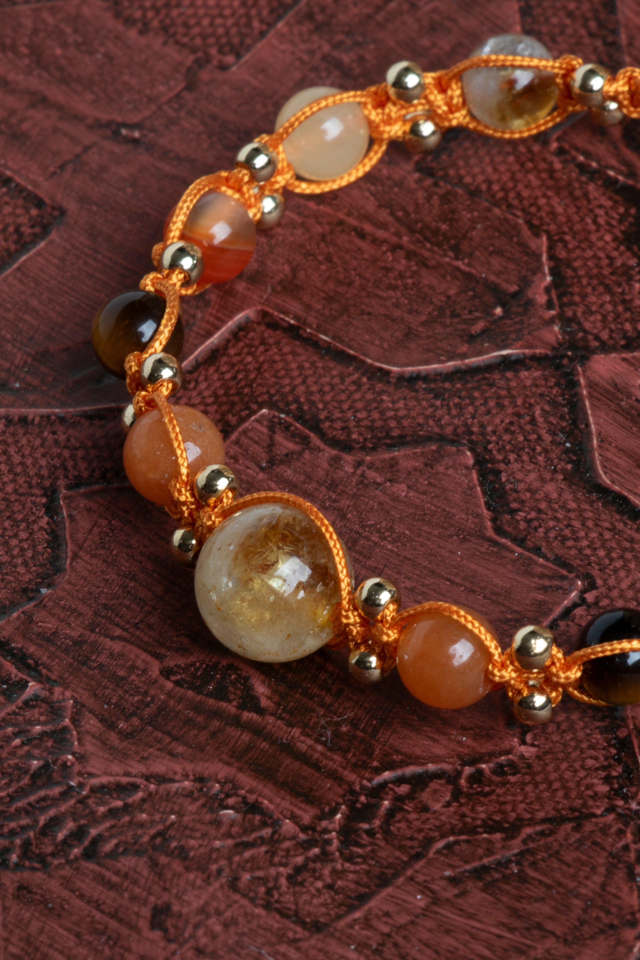 Laboratory Certified Citrine & Agate Natural Stone Bracelet