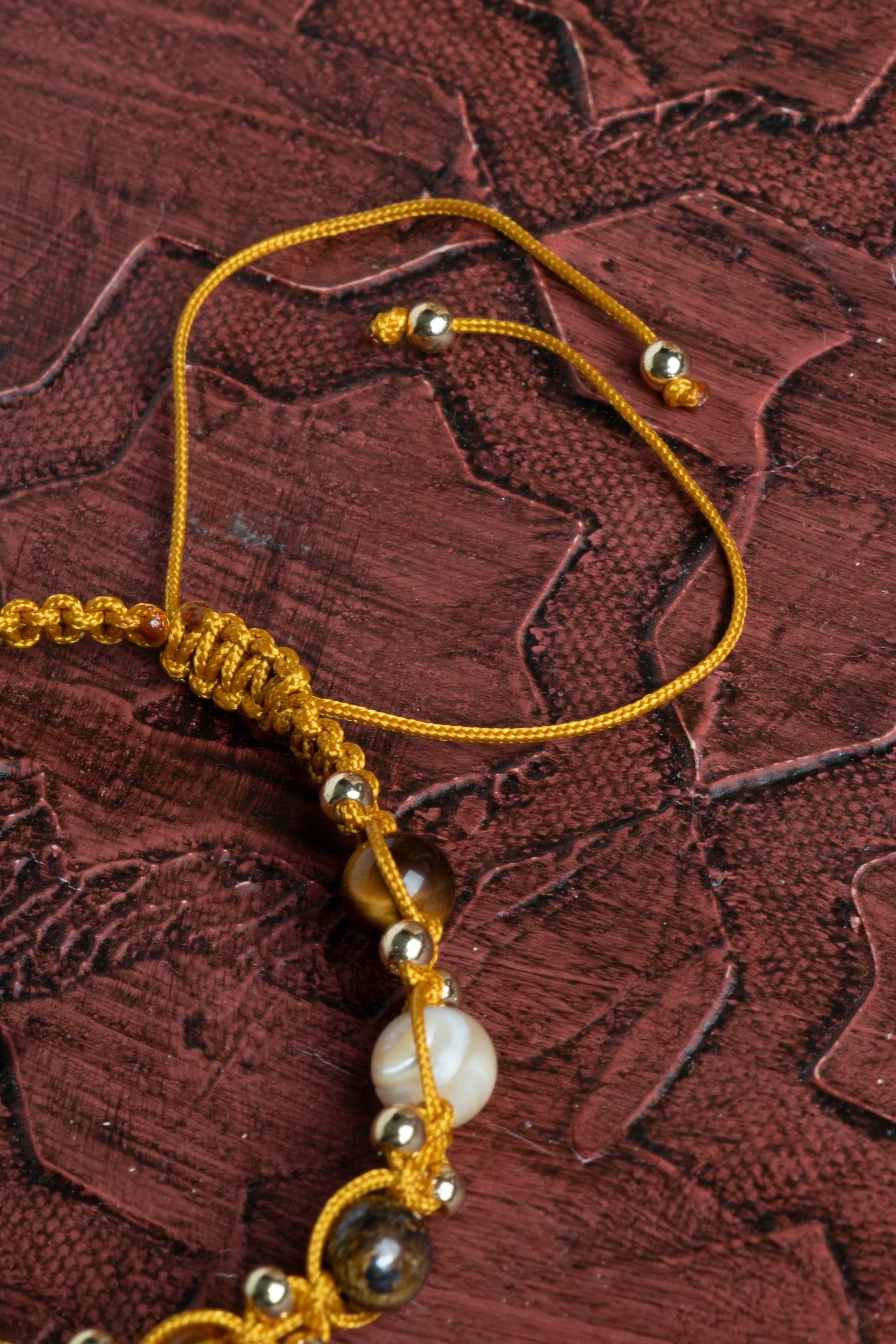 Laboratory Certified Calcite, Amber & Tiger’s Eye Natural Stone Bracelet