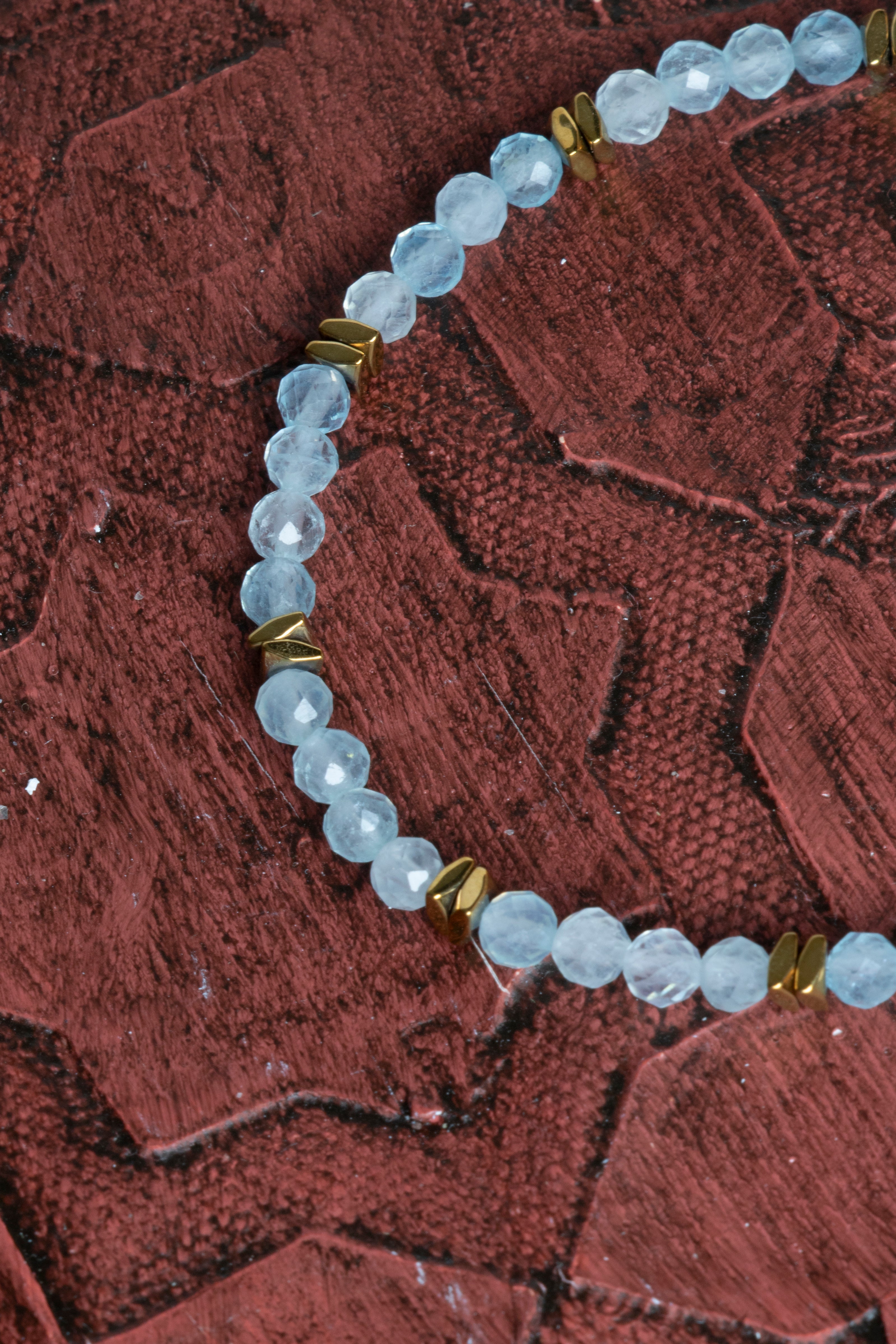 Laboratory Certified Aquamarine Natural Stone Bracelet 4 mm