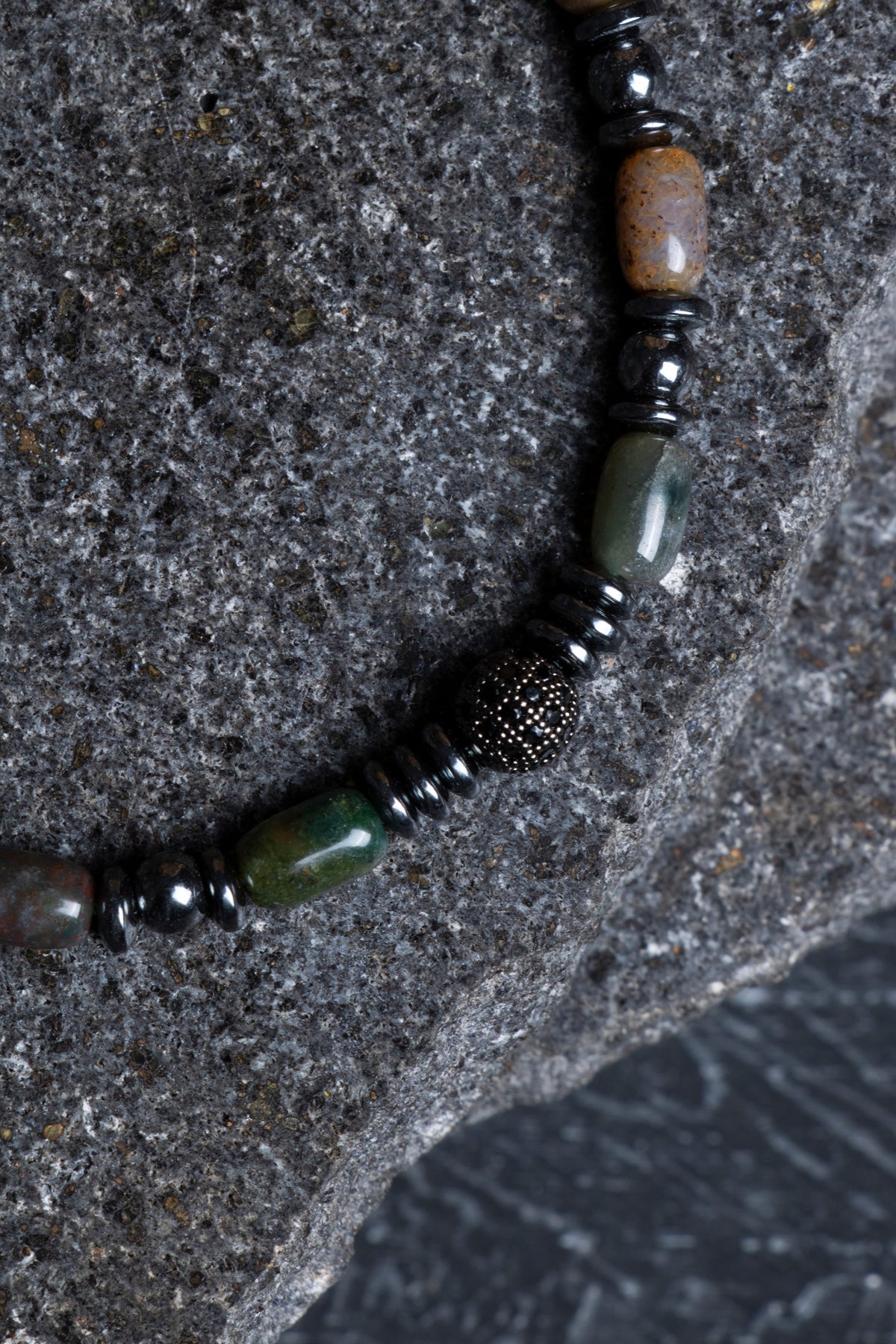 Laboratory Certified Agate & Hematite Natural Stone Bracelet