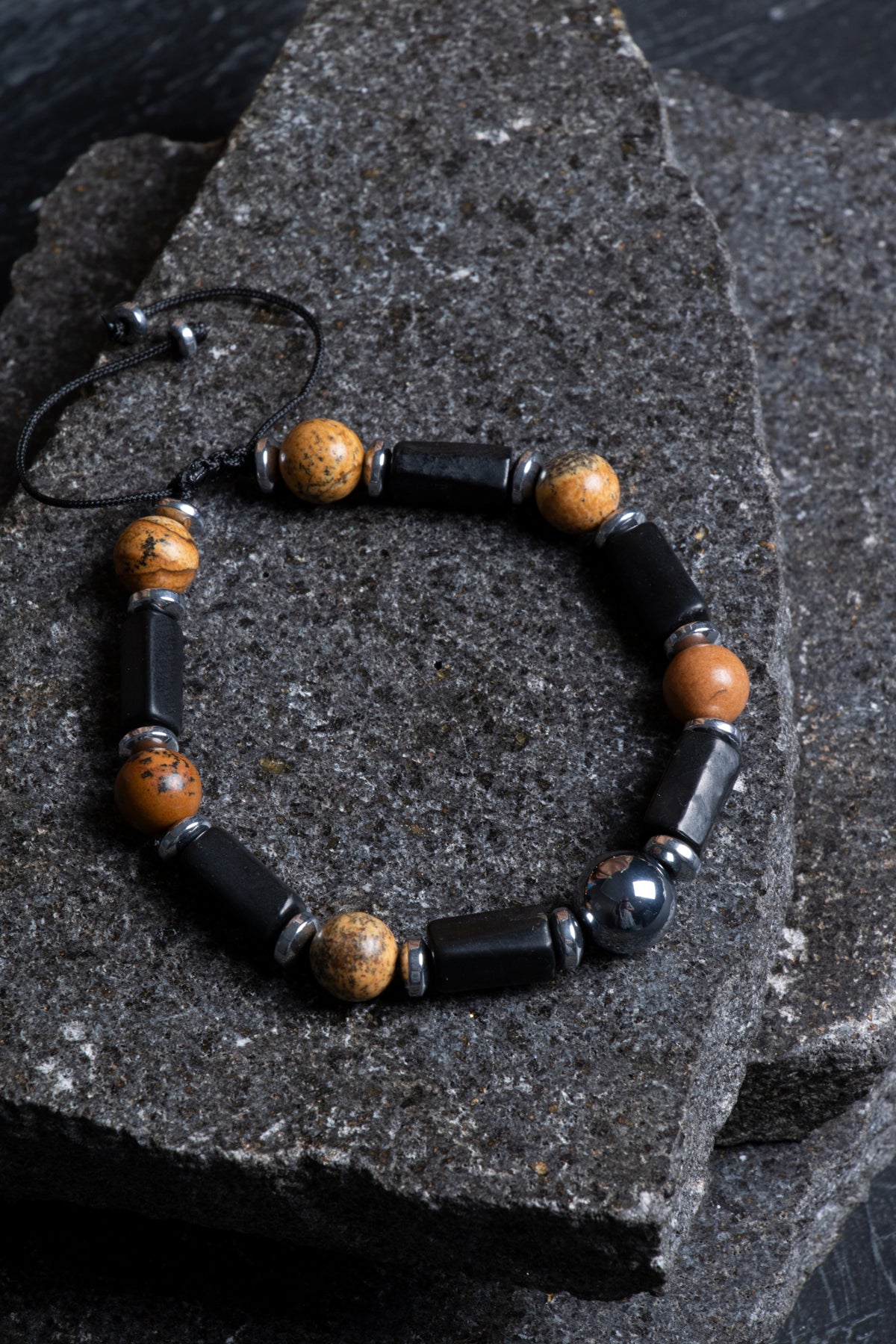 Laboratory Certified Jasper & Shungite Natural Stone Bracelet