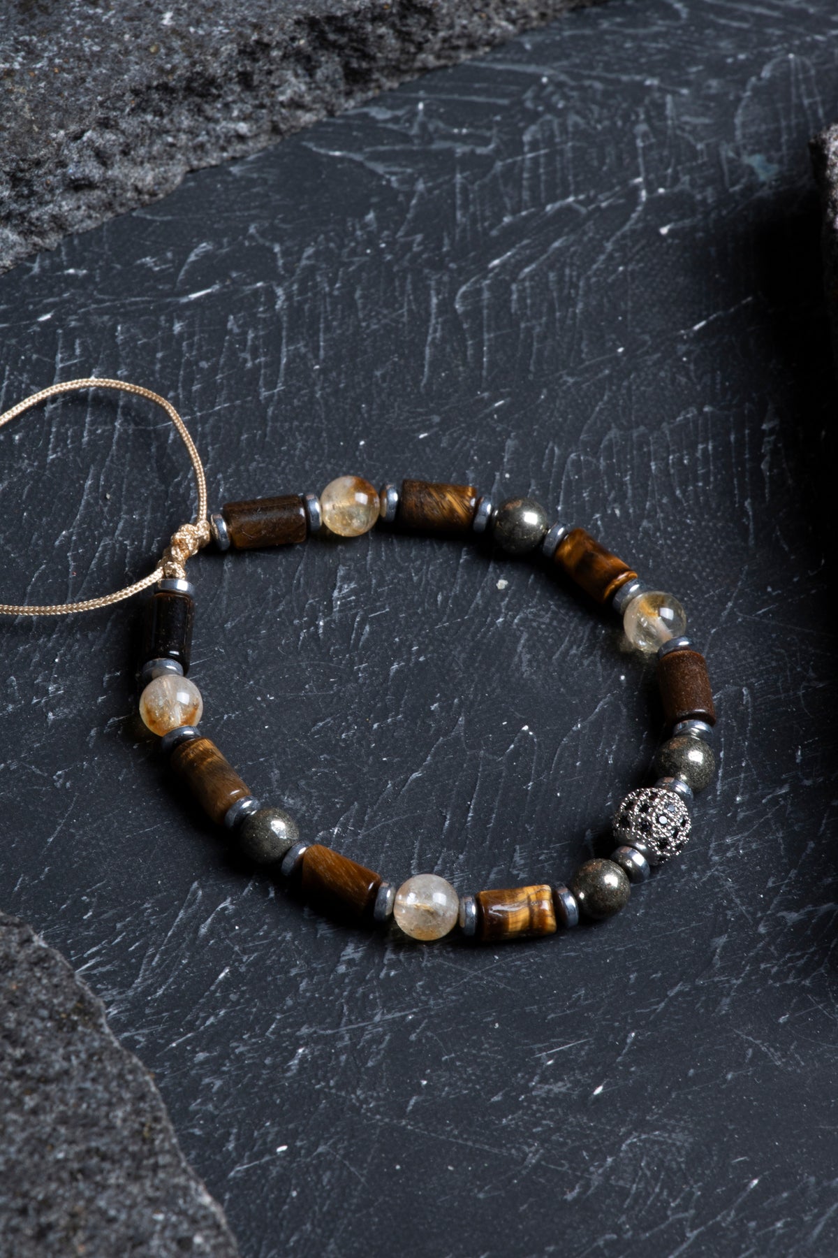 Laboratory Certified Citrine & Tiger’s Eye Natural Stone Bracelet