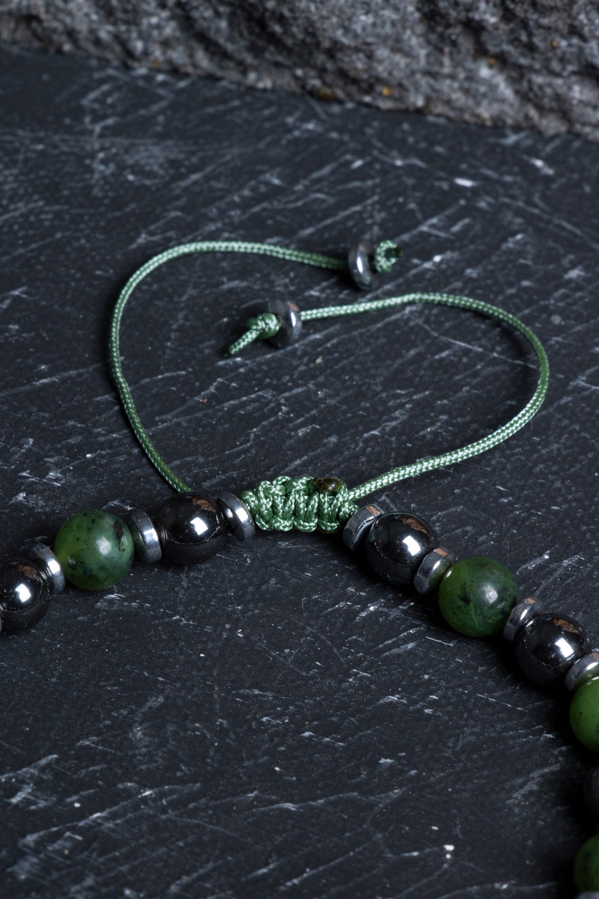 Laboratory Certified Anyolite & Hematite Natural Stone Bracelet