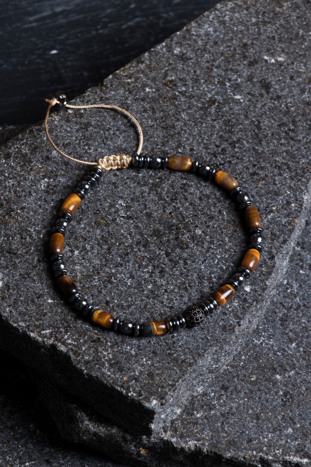 Laboratory Certified Tiger’s Eye & Hematite Natural Stone Bracelet