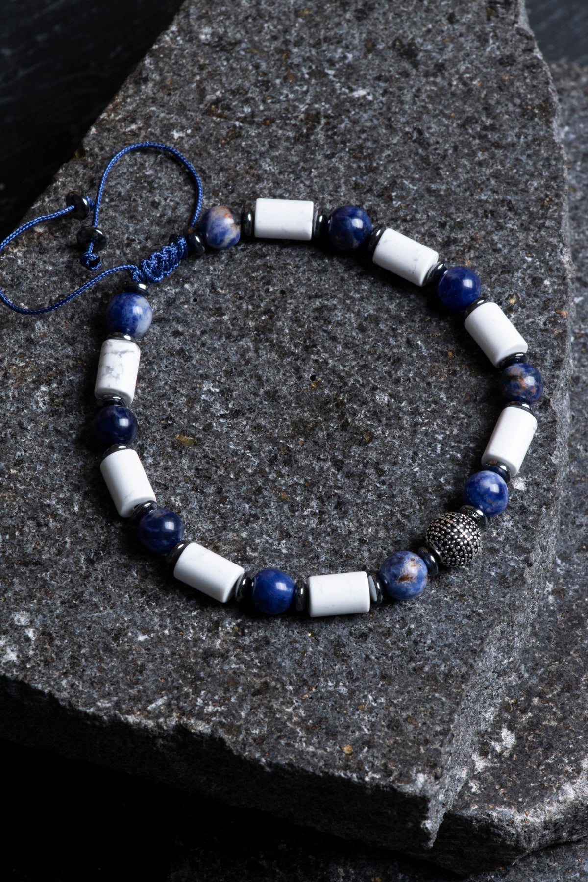 Laboratory Certified Howlite & Sodalite Natural Stone Bracelet