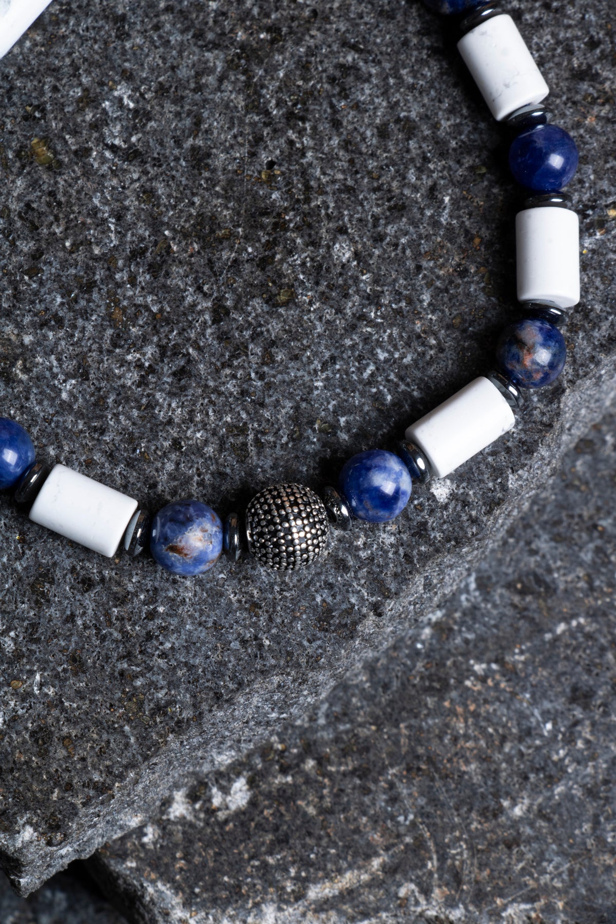 Laboratory Certified Howlite & Sodalite Natural Stone Bracelet