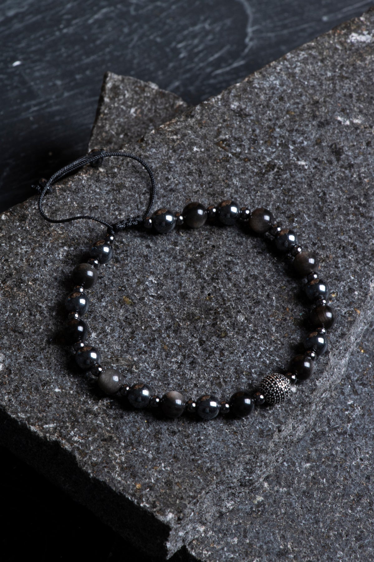 Laboratory Certified Obsidian Natural Stone Bracelet