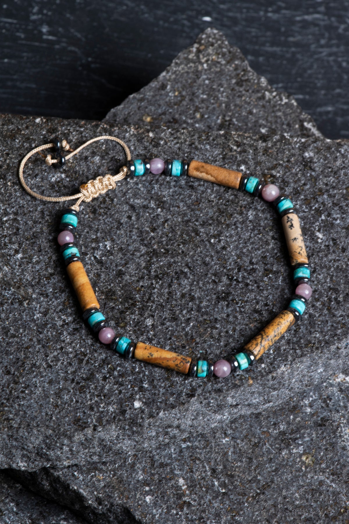 Laboratory Certified Jasper, Ruby & Turquoise Natural Stone Bracelet