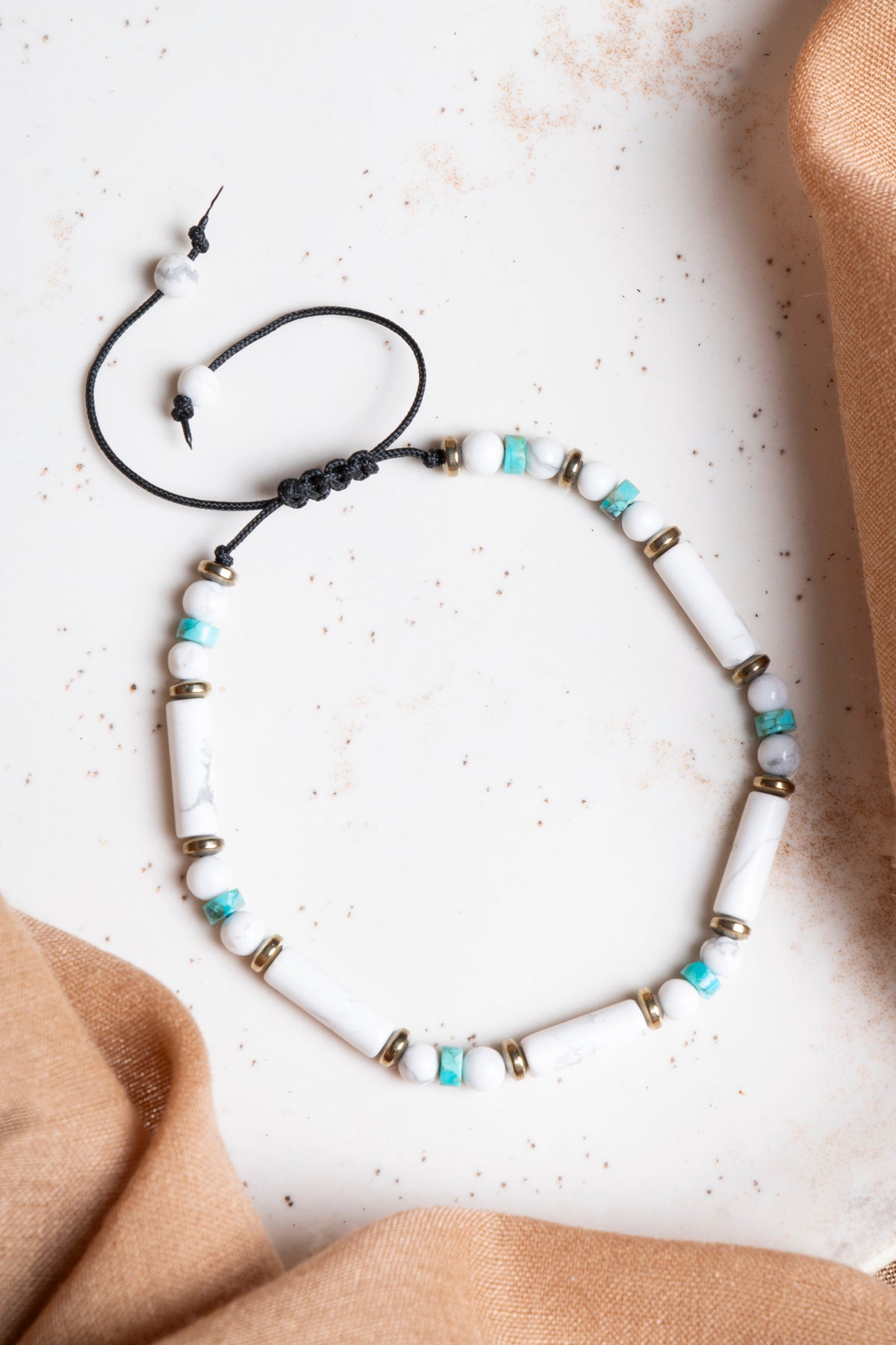 Laboratory Certified Howlite & Turquoise Natural Stone Bracelet