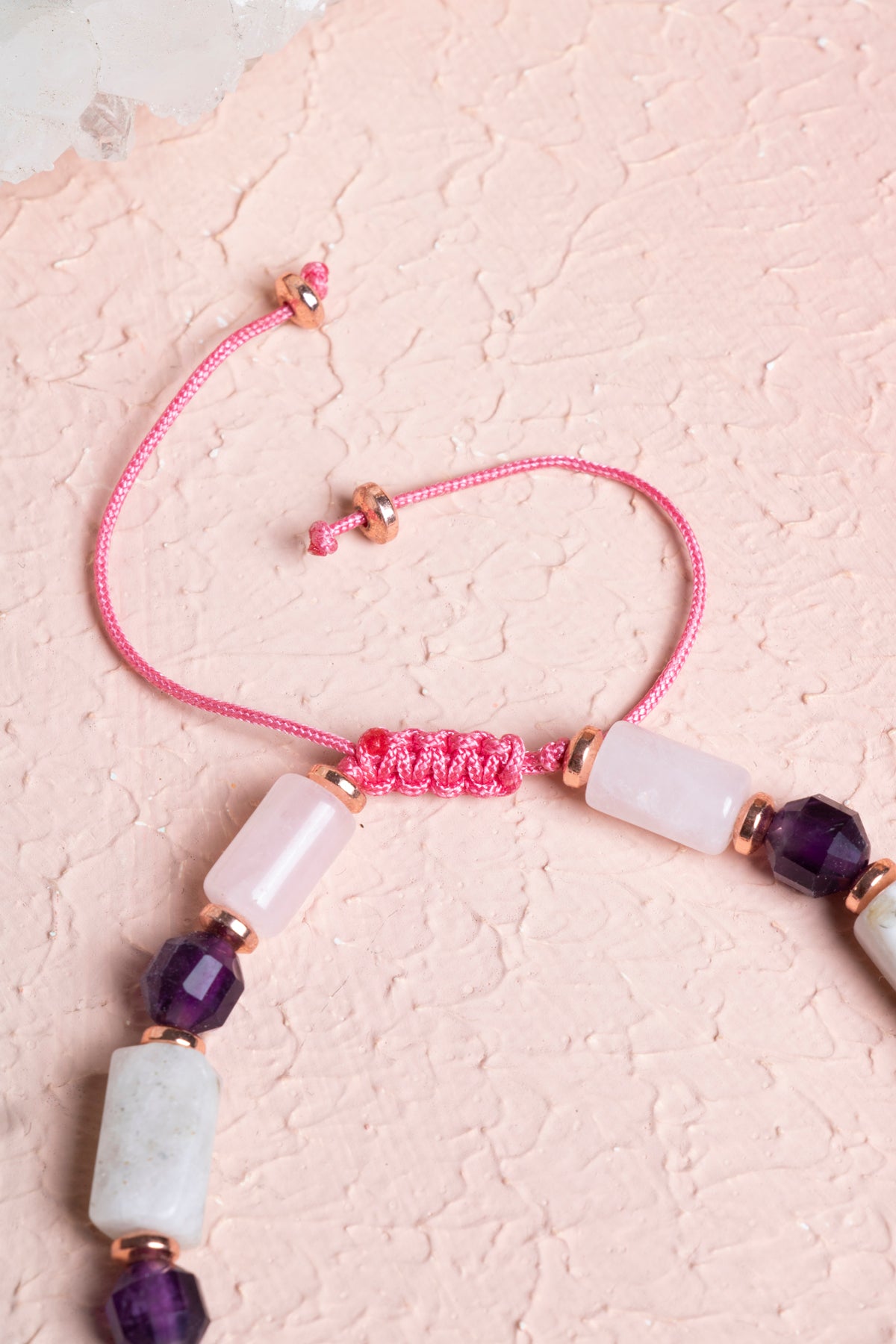 Laboratory Certified Moonstone & Amethyst Natural Stone Bracelet