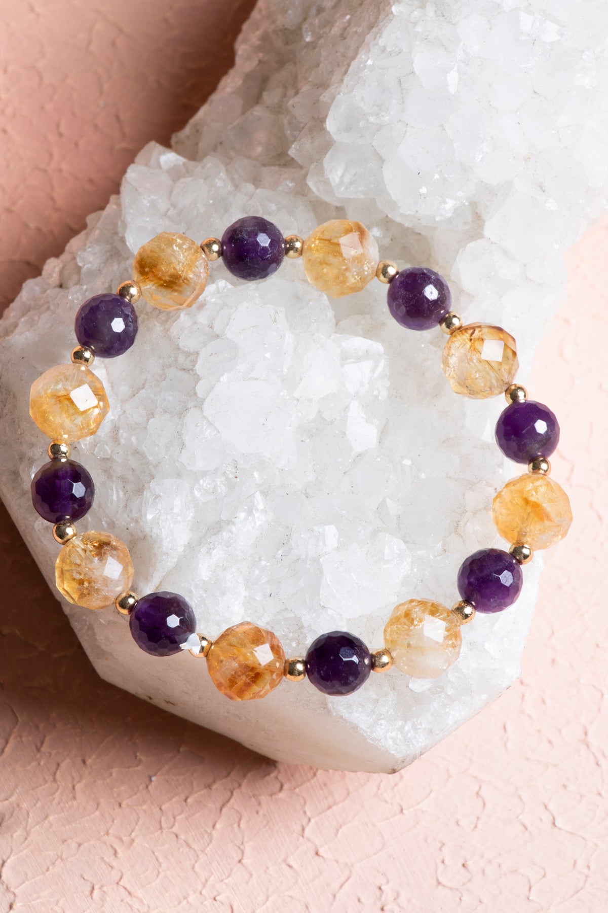 Laboratory Certified Citrine & Amethyst Natural Stone Bracelet