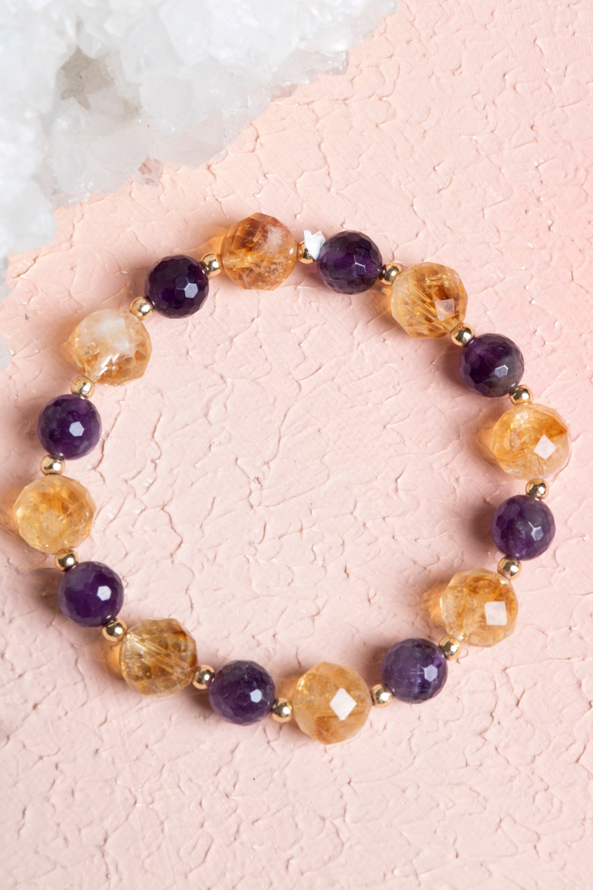 Laboratory Certified Citrine & Amethyst Natural Stone Bracelet