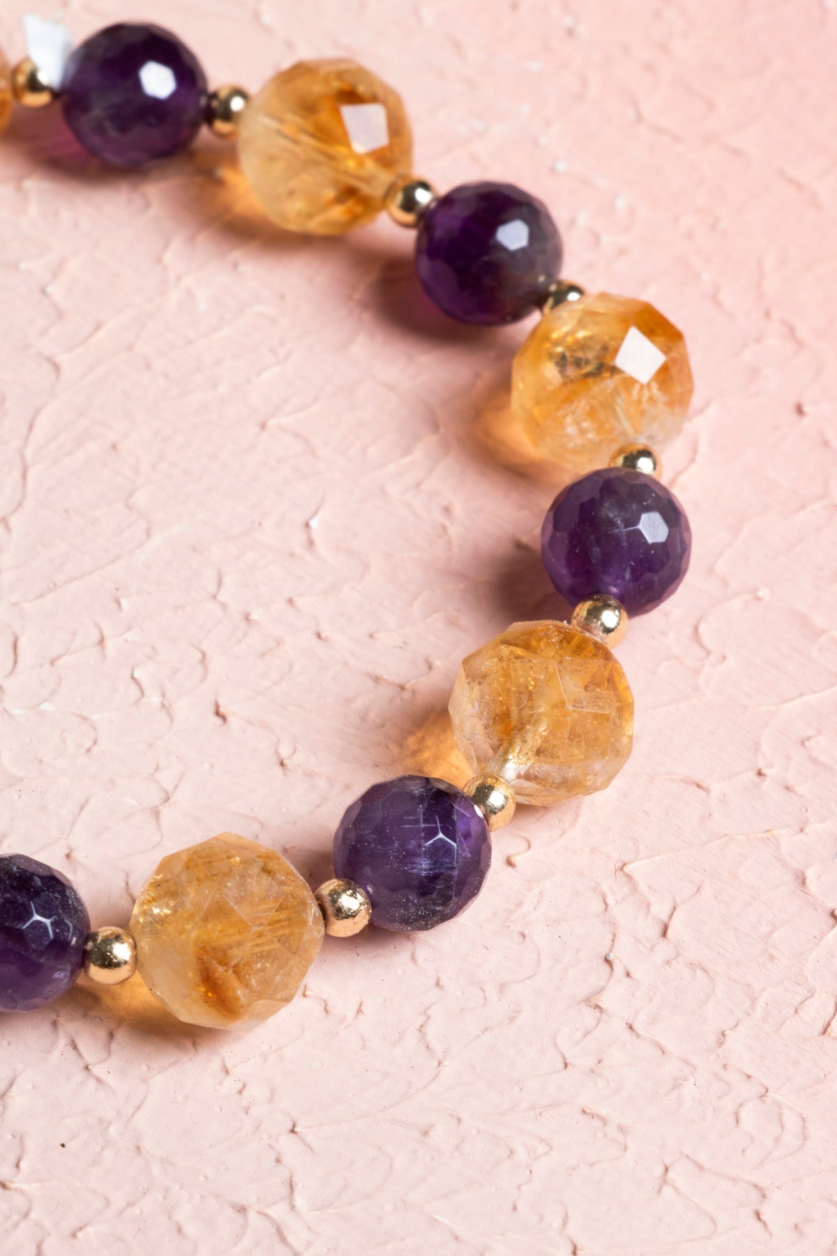 Laboratory Certified Citrine & Amethyst Natural Stone Bracelet