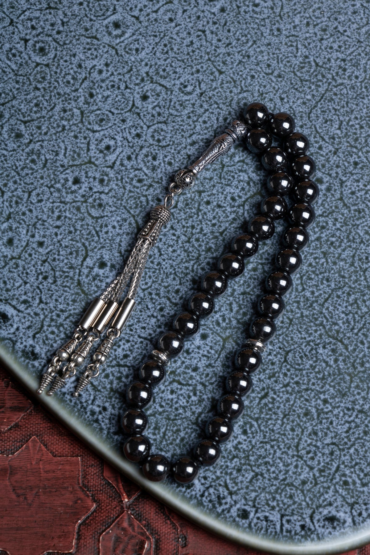 Laboratory Certified Hematite Natural Stone Prayer Beads 33 Beads – 8 mm