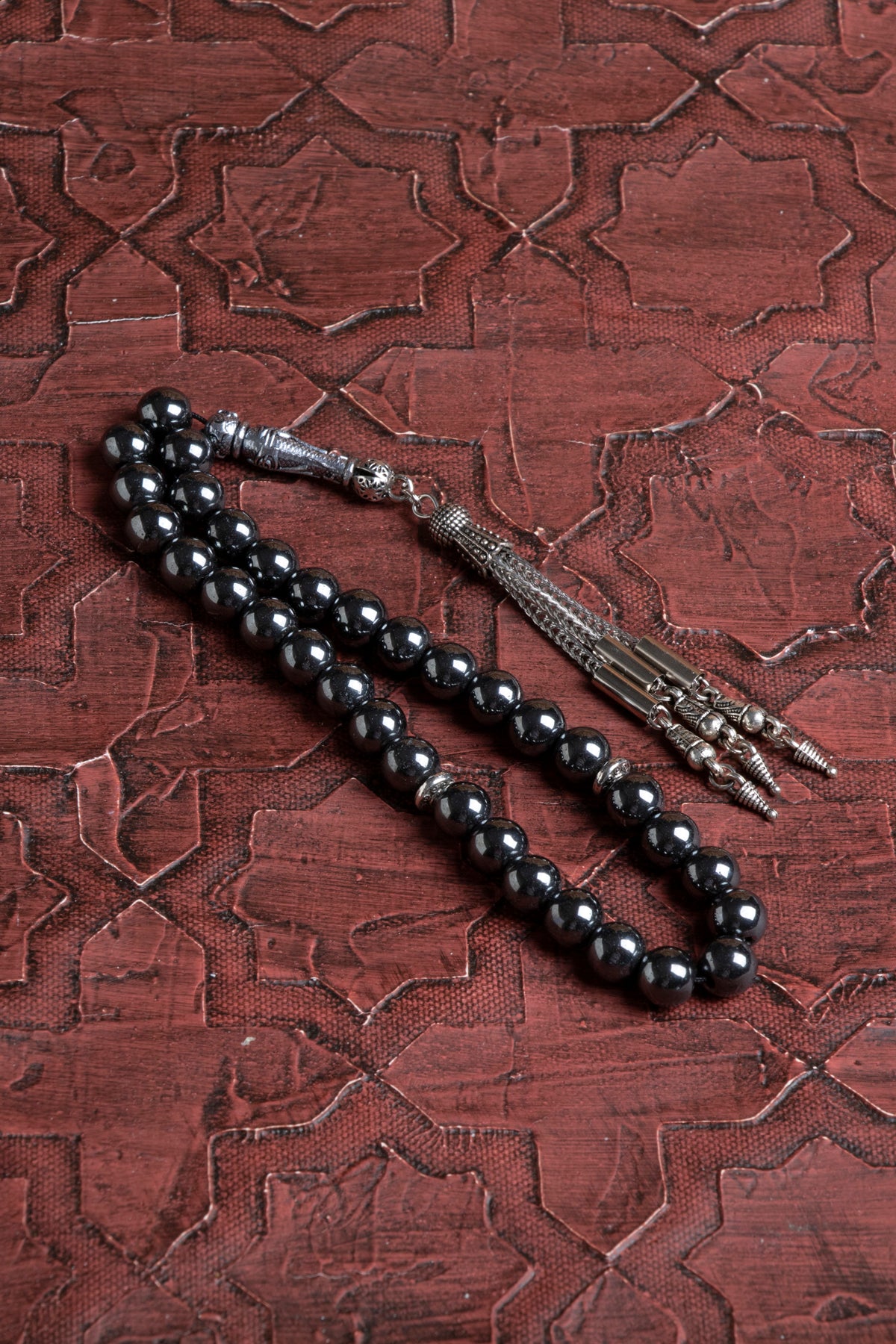 Laboratory Certified Hematite Natural Stone Prayer Beads 33 Beads – 8 mm