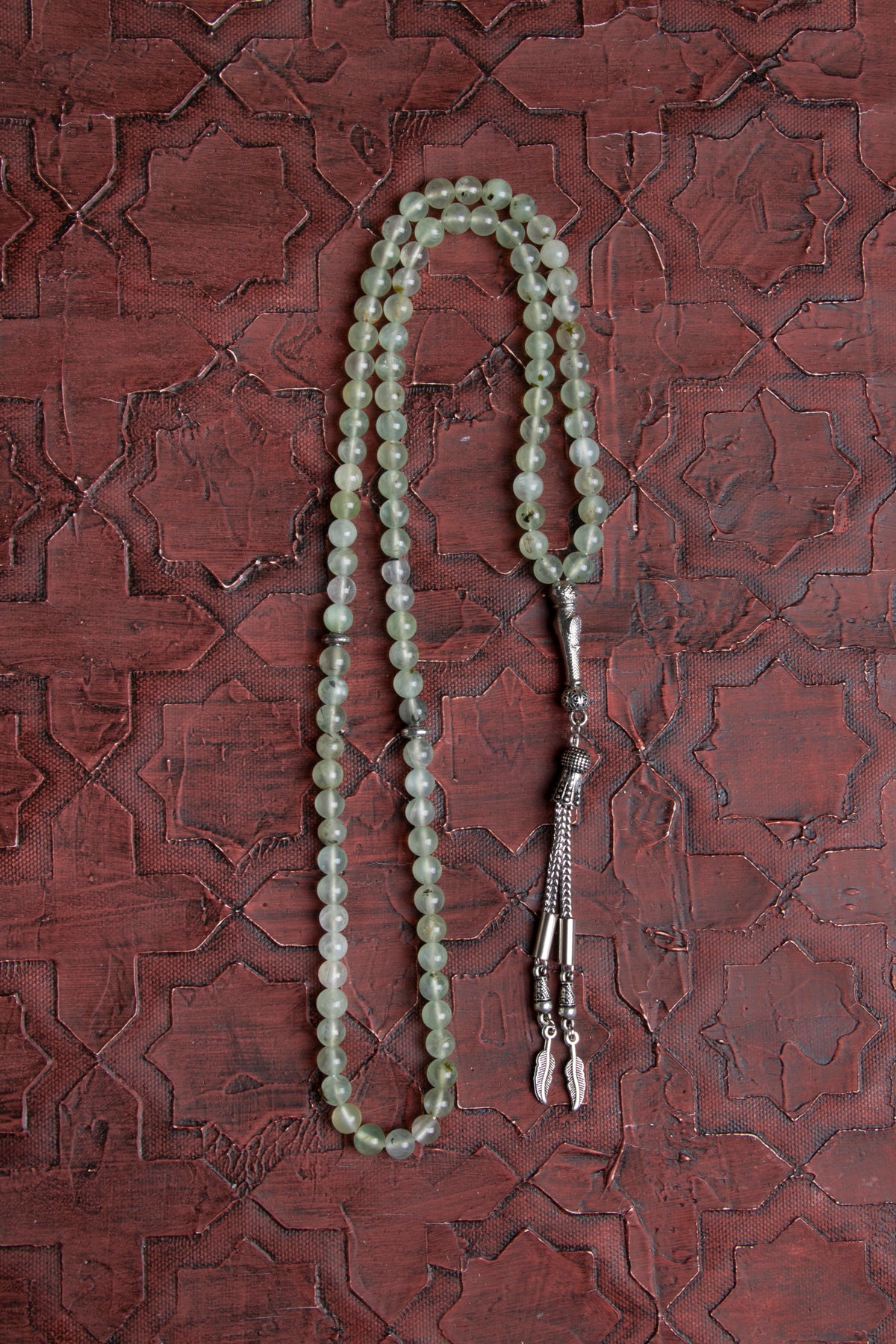 Laboratory Certified Prehnite Natural Stone Prayer Beads 99 Beads – 6 mm