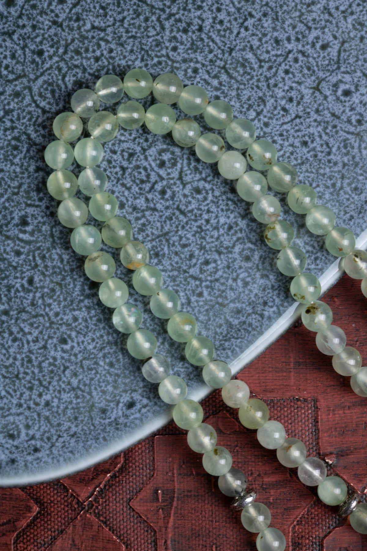 Laboratory Certified Prehnite Natural Stone Prayer Beads 99 Beads – 6 mm