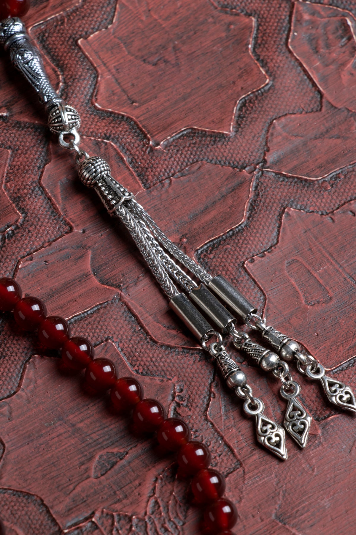 Laboratory Certified Red Agate Natural Stone Prayer Beads 99 Beads – 6 mm