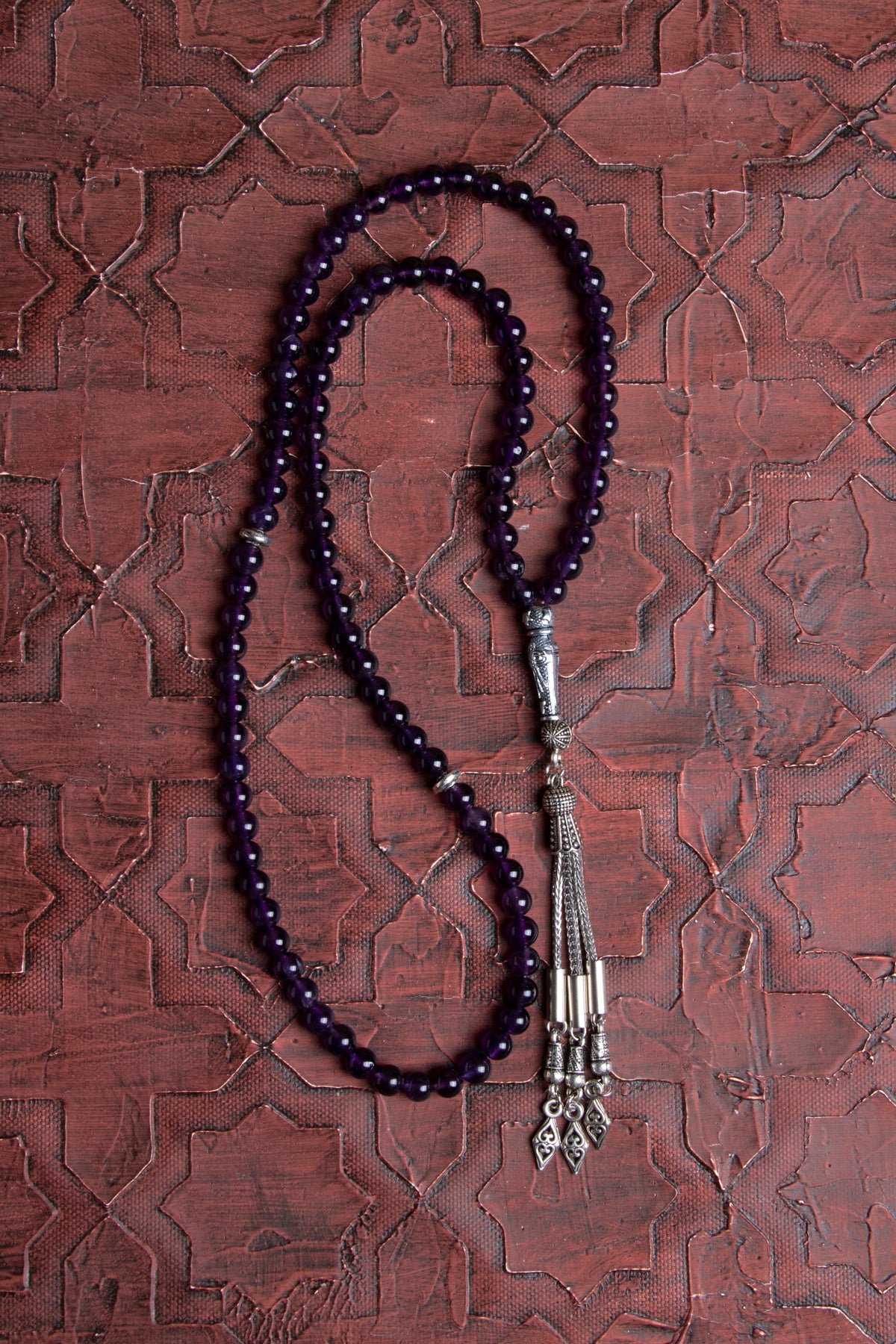 Laboratory Certified Amethyst Natural Stone Prayer Beads 99 Beads – 6 mm