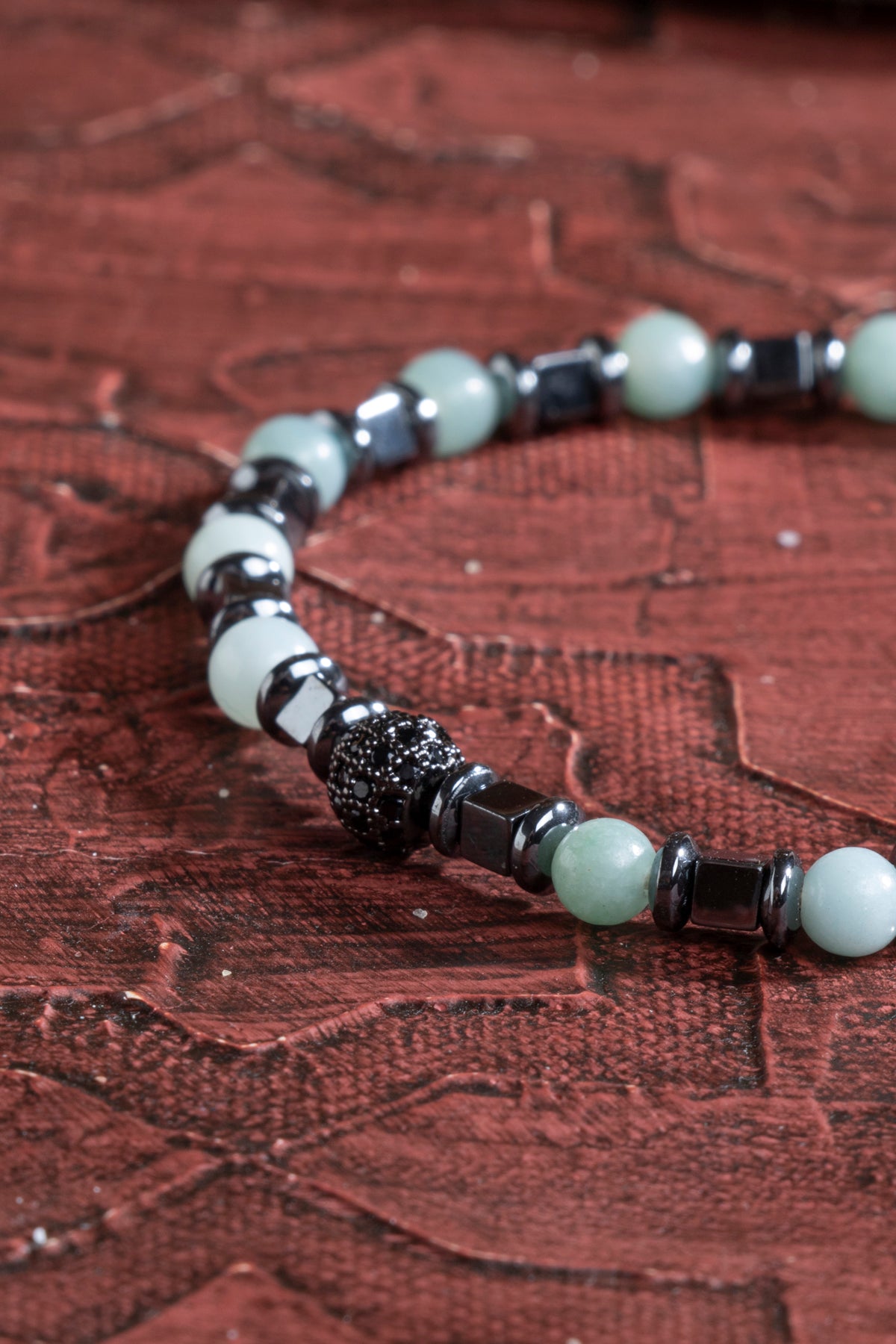 Laboratory Certified Aquamarine & Hematite Natural Stone Bracelet