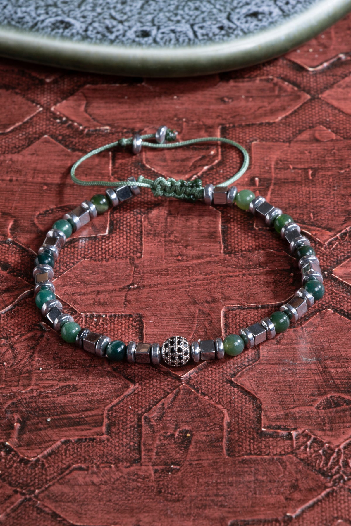 Laboratory Certified Agate & Hematite Natural Stone Bracelet