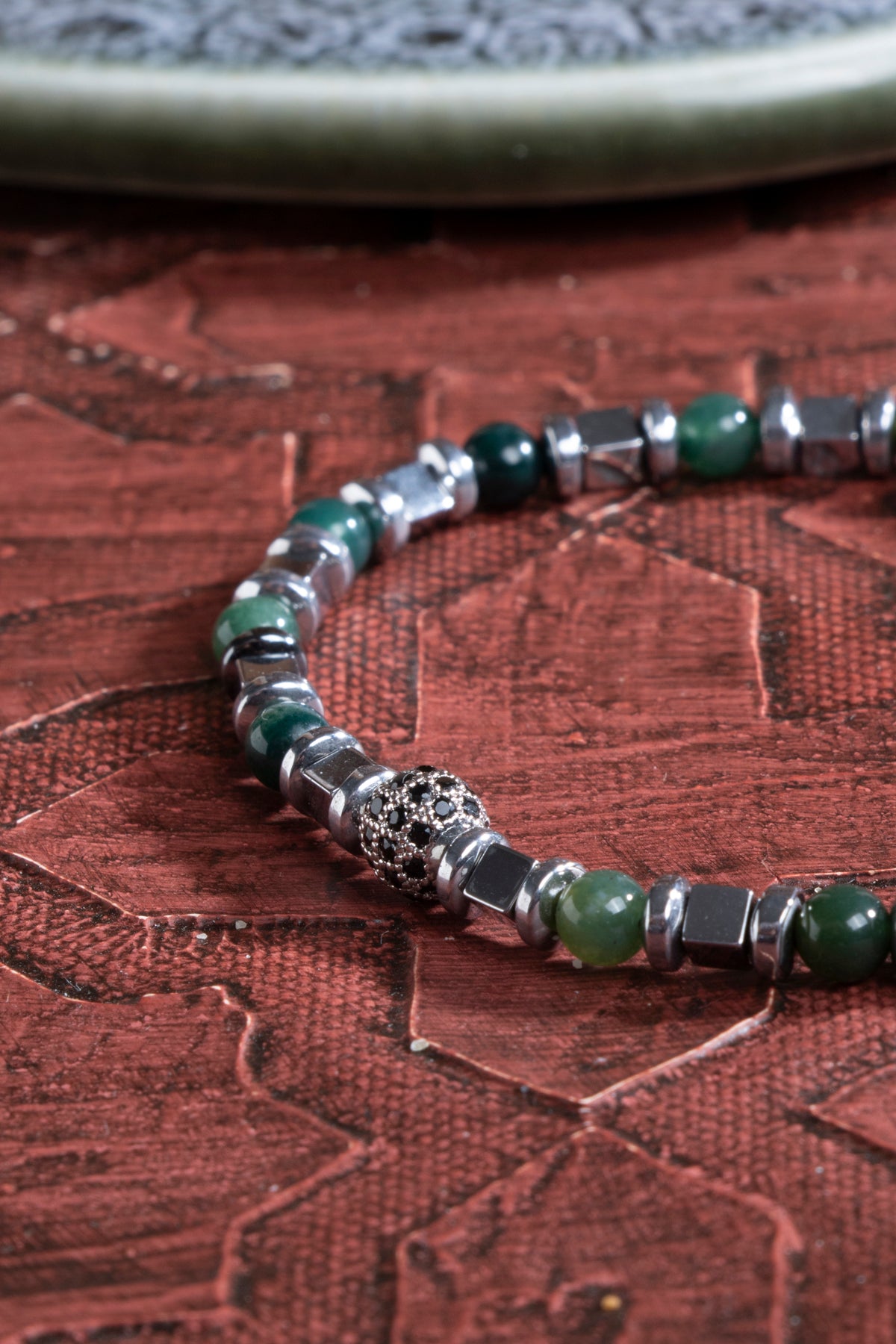 Laboratory Certified Agate & Hematite Natural Stone Bracelet