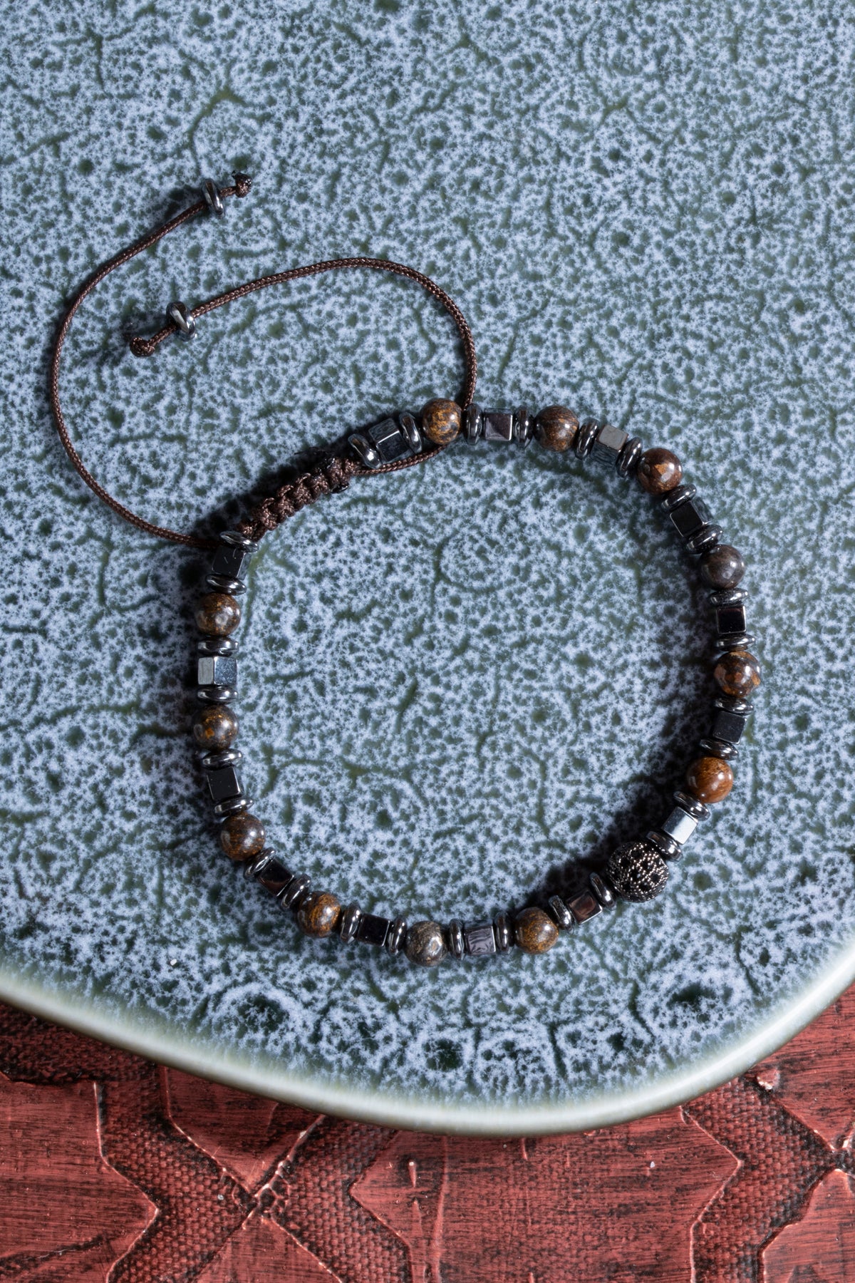 Laboratory Certified Biotite & Hematite Natural Stone Bracelet