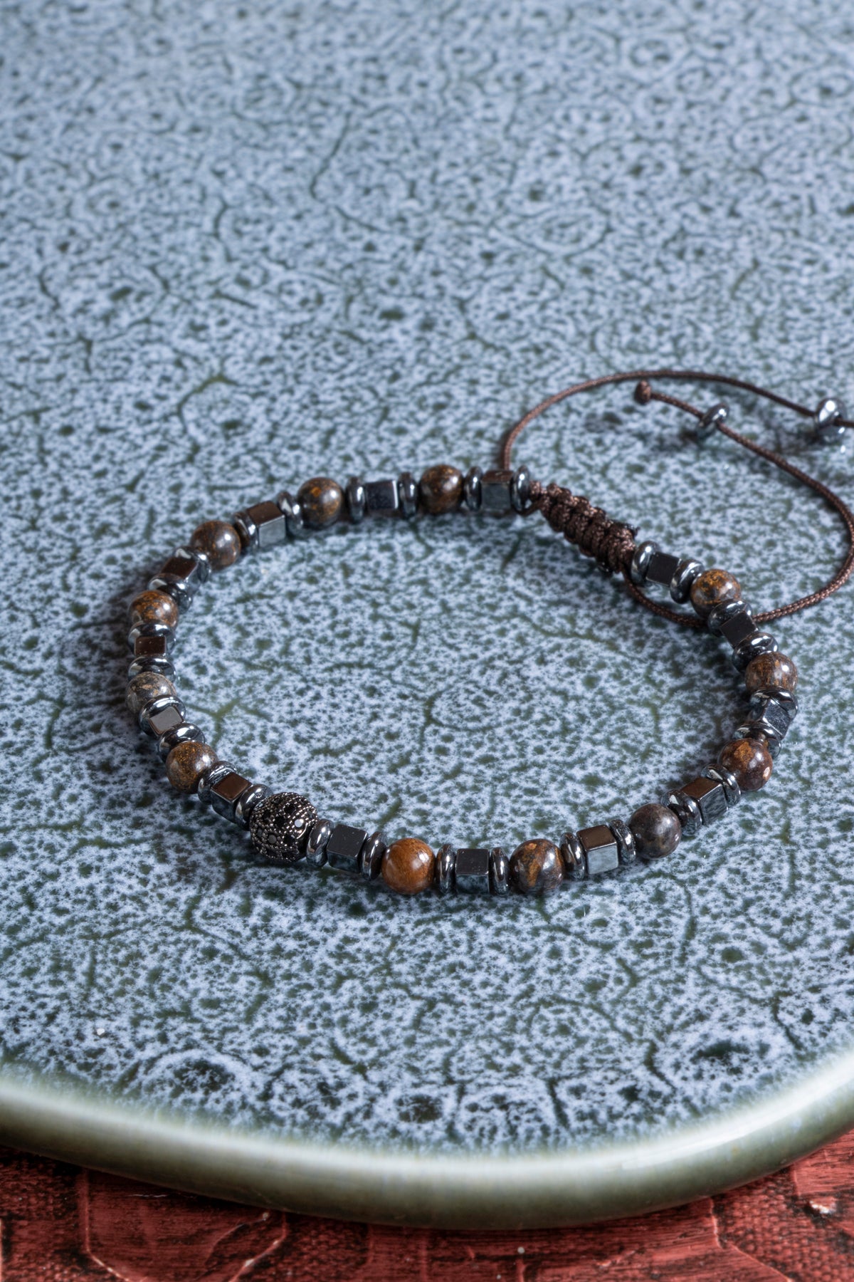 Laboratory Certified Biotite & Hematite Natural Stone Bracelet