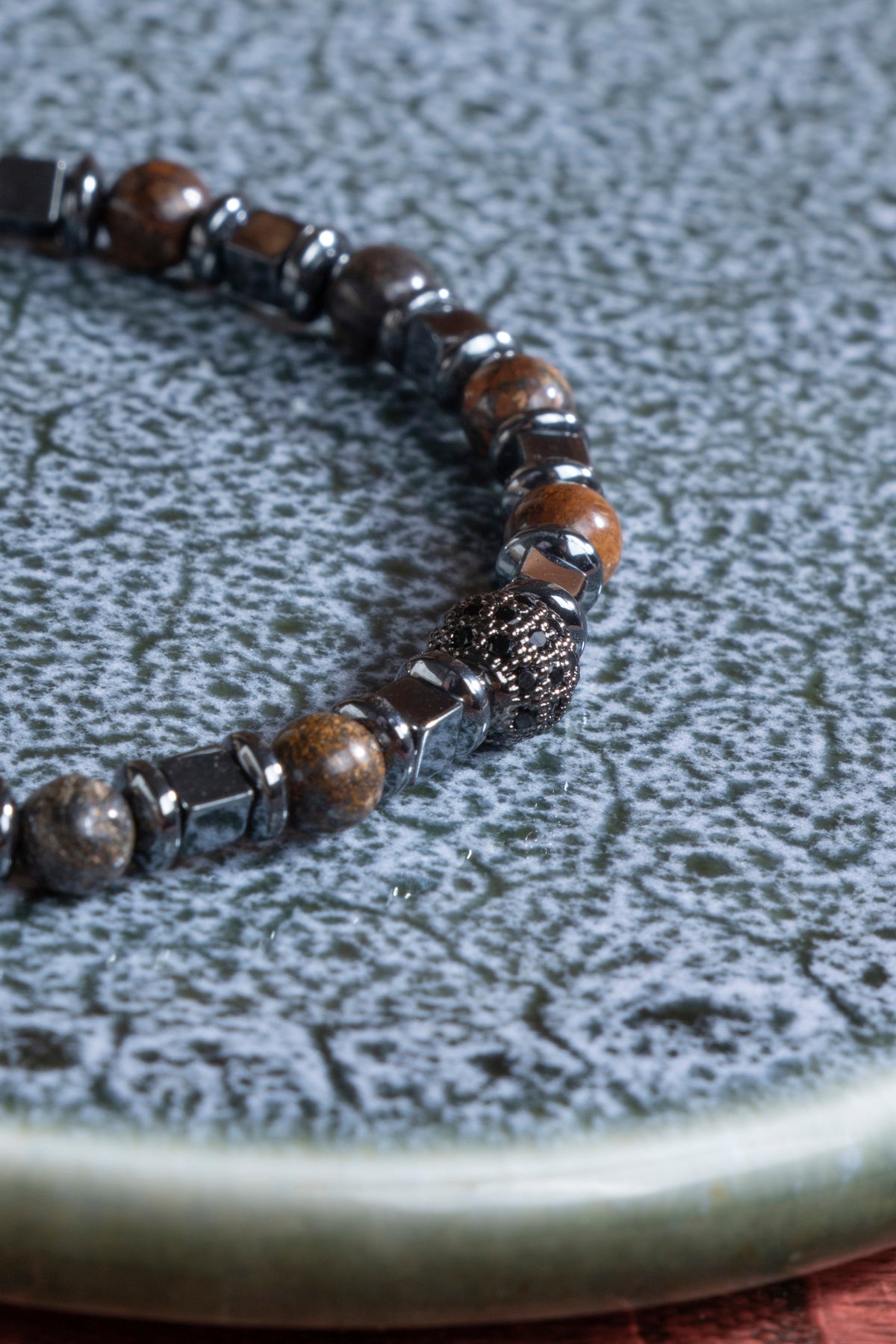Laboratory Certified Biotite & Hematite Natural Stone Bracelet
