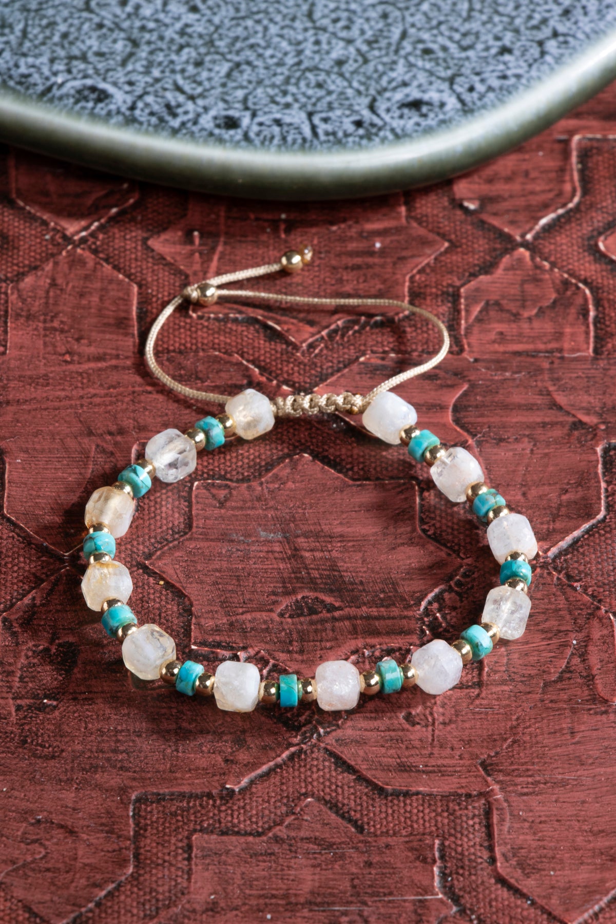 Laboratory Certified Citrine & Turquoise Natural Stone Bracelet