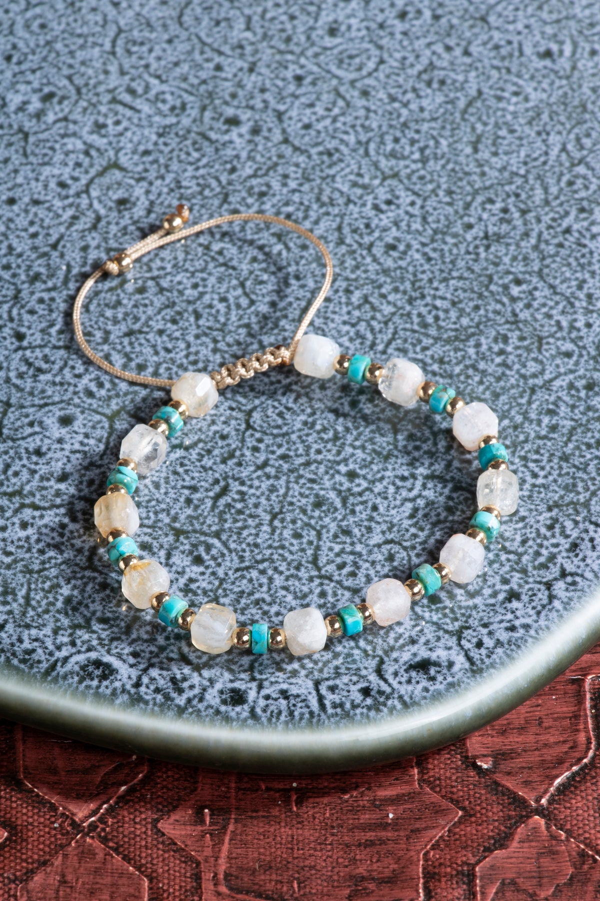 Laboratory Certified Citrine & Turquoise Natural Stone Bracelet
