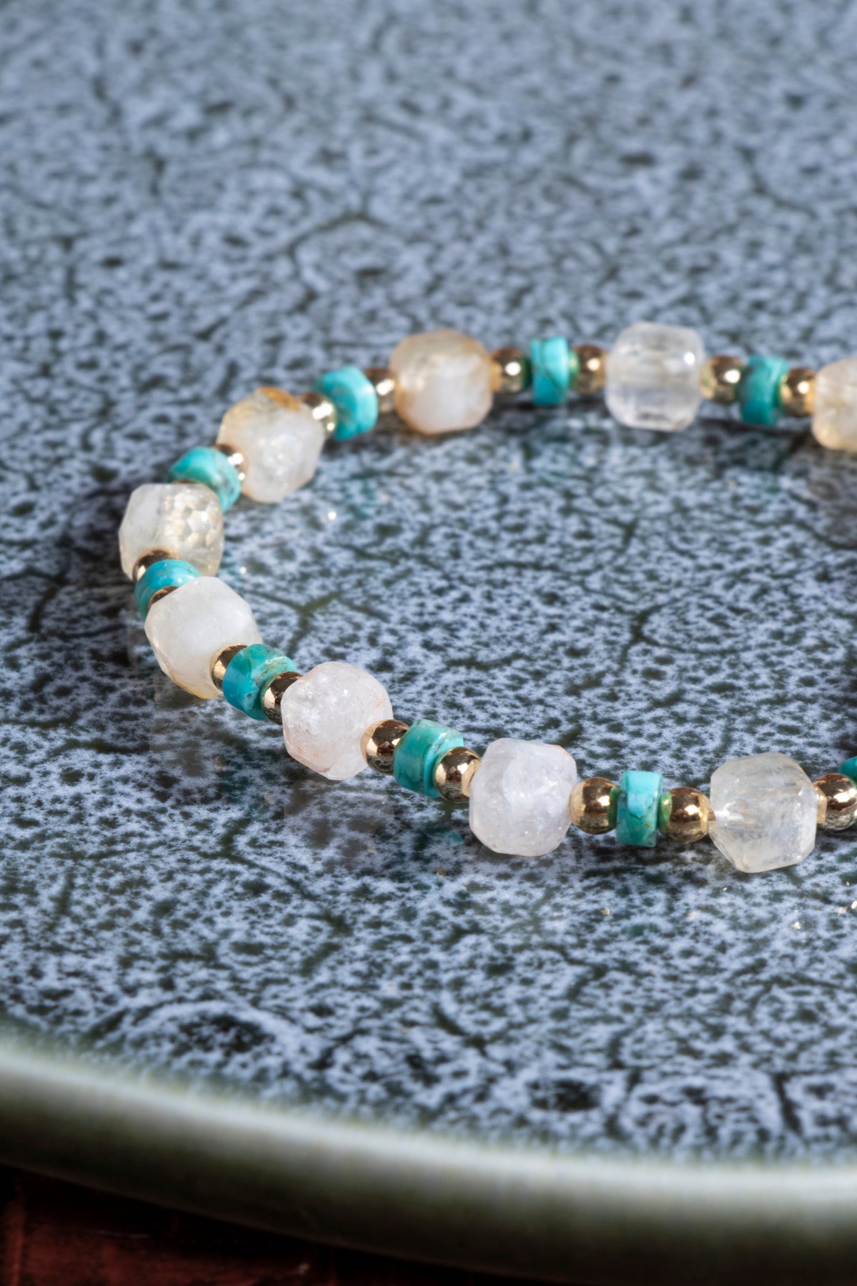 Laboratory Certified Citrine & Turquoise Natural Stone Bracelet