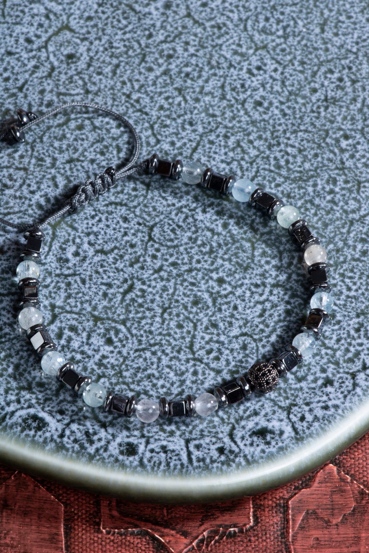 Laboratory Certified Crystal Quartz & Hematite Natural Stone Bracelet