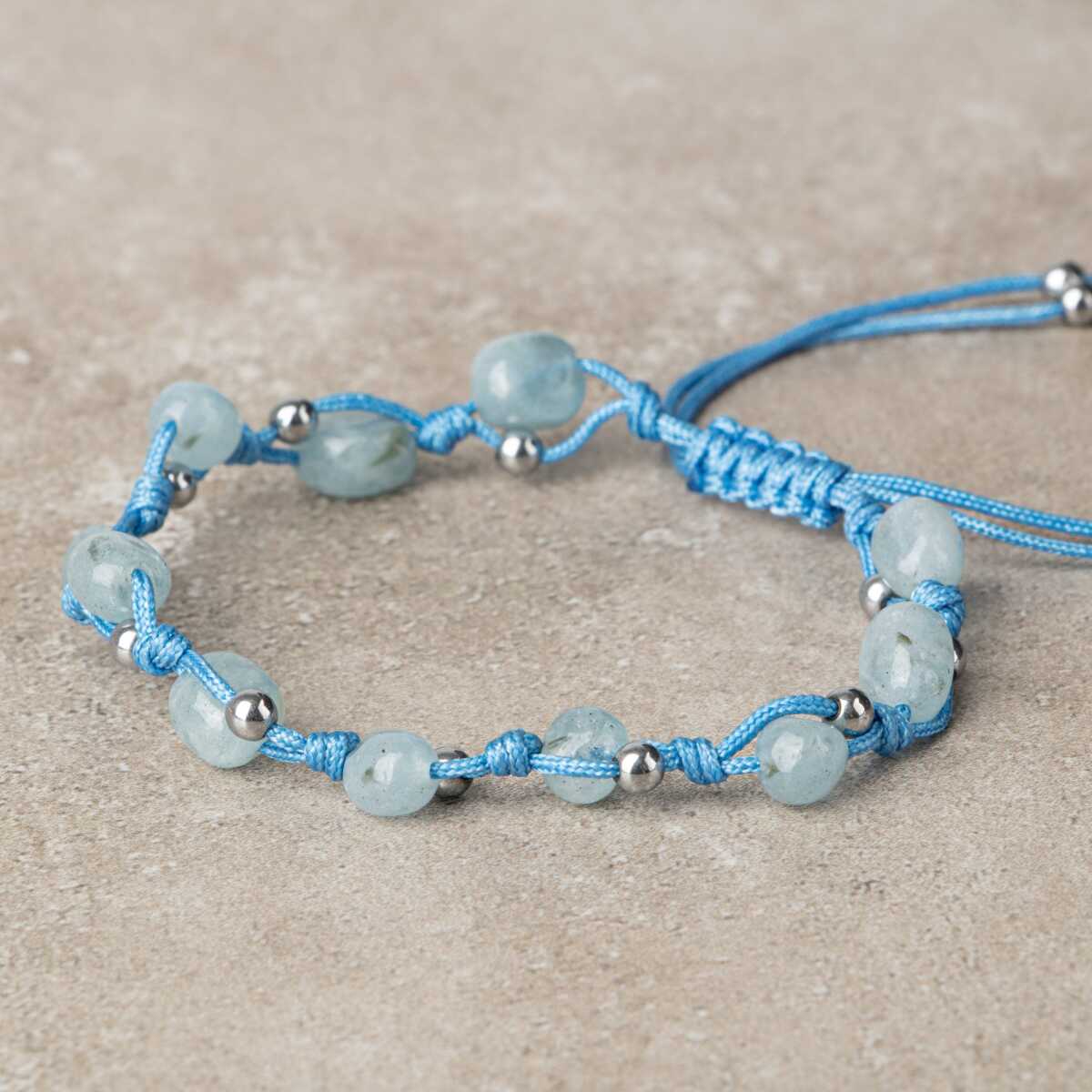 Laboratory Certified Aquamarine Natural Cut Natural Stone Bracelet