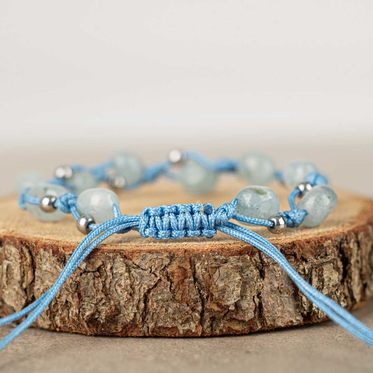 Laboratory Certified Aquamarine Natural Cut Natural Stone Bracelet